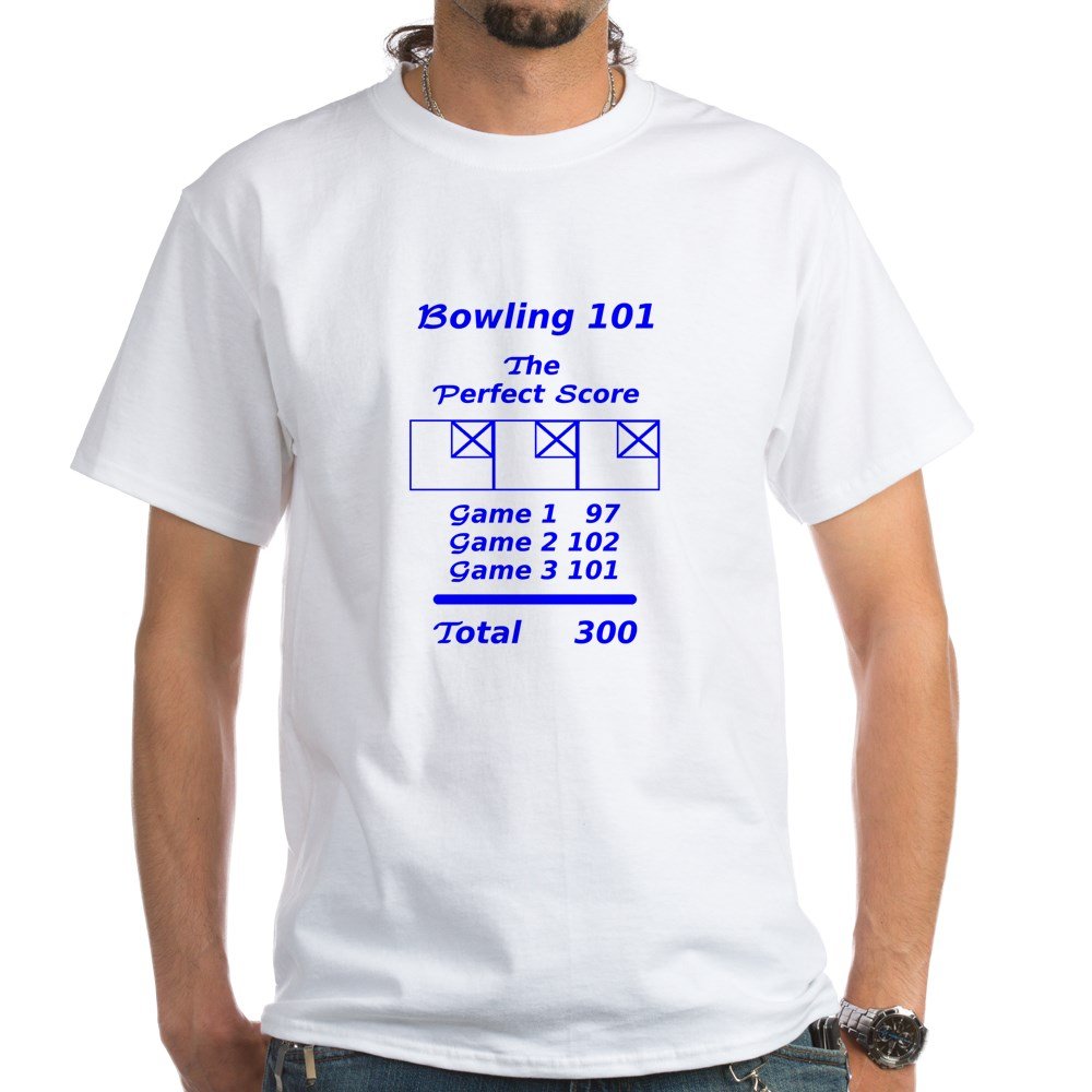 Bowling 300 White Cotton T-Shirt for Men & Women - Perfect for Bowling Tournaments, Casual Wear & Sports Fans
