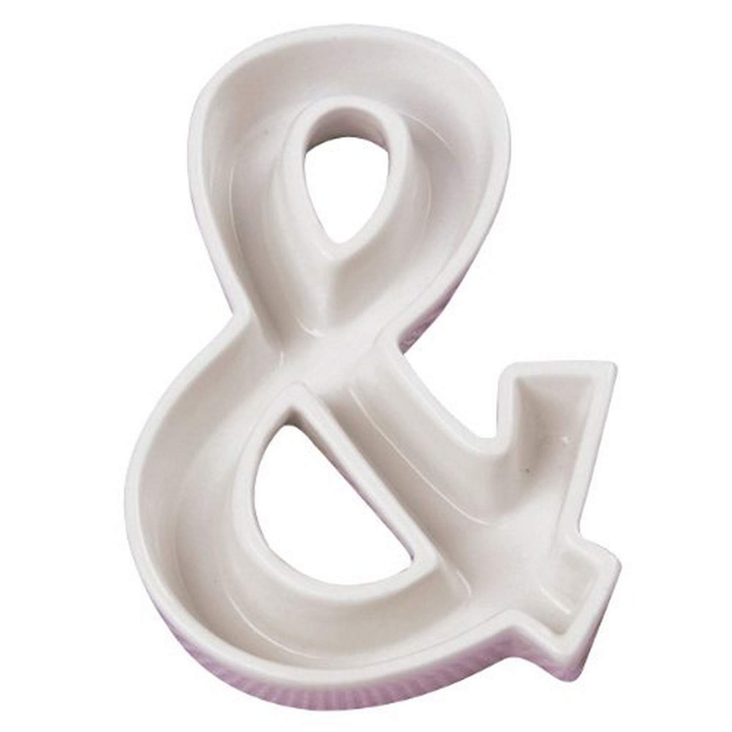Elegant White Ceramic Love Letter Dish with Ampersand Design - 6 Inch Decorative Tray for Wedding Favors, Romantic Gifts & Home Decor