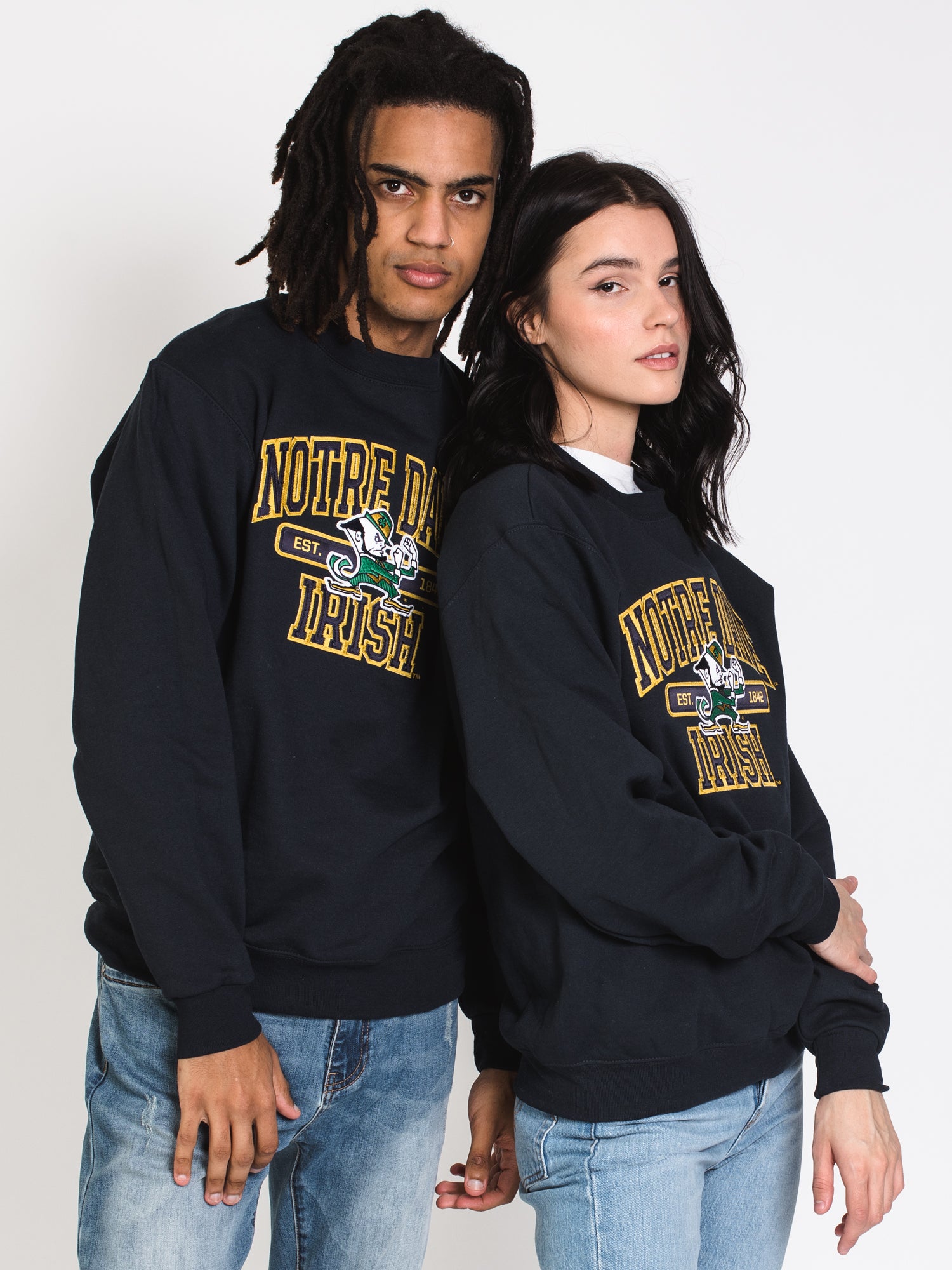 Champion Eco Powerblend Notre Dame Crewneck Sweater - Comfortable & Sustainable Cotton Blend, Perfect for College Fans & Casual Wear