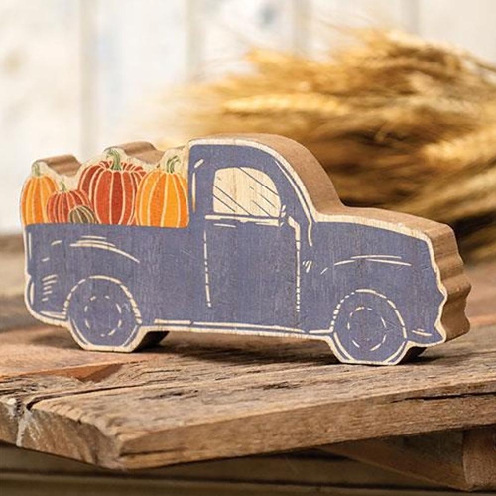 Chunky Blue Pumpkin Truck Sitter - Fall Decor for Home, Office & Halloween | Perfect for Thanksgiving, Autumn Table Centerpiece & Seasonal Display