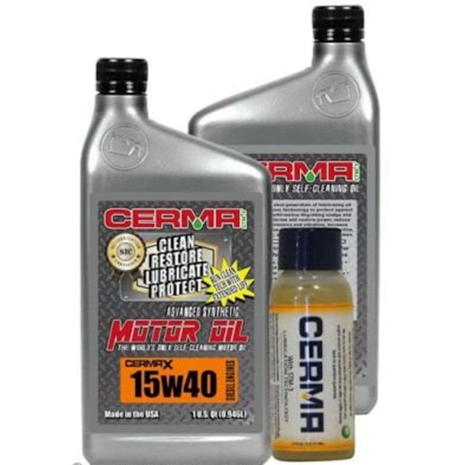 **Cermax Diesel Ceramic Synthetic Oil 15W40 - 6 Quarts Engine Oil for 1 to 2.8L Diesel Engines with Automatic Transmission - High Performance Lubrication for Trucks, SUVs & Heavy-Duty Vehicles**
