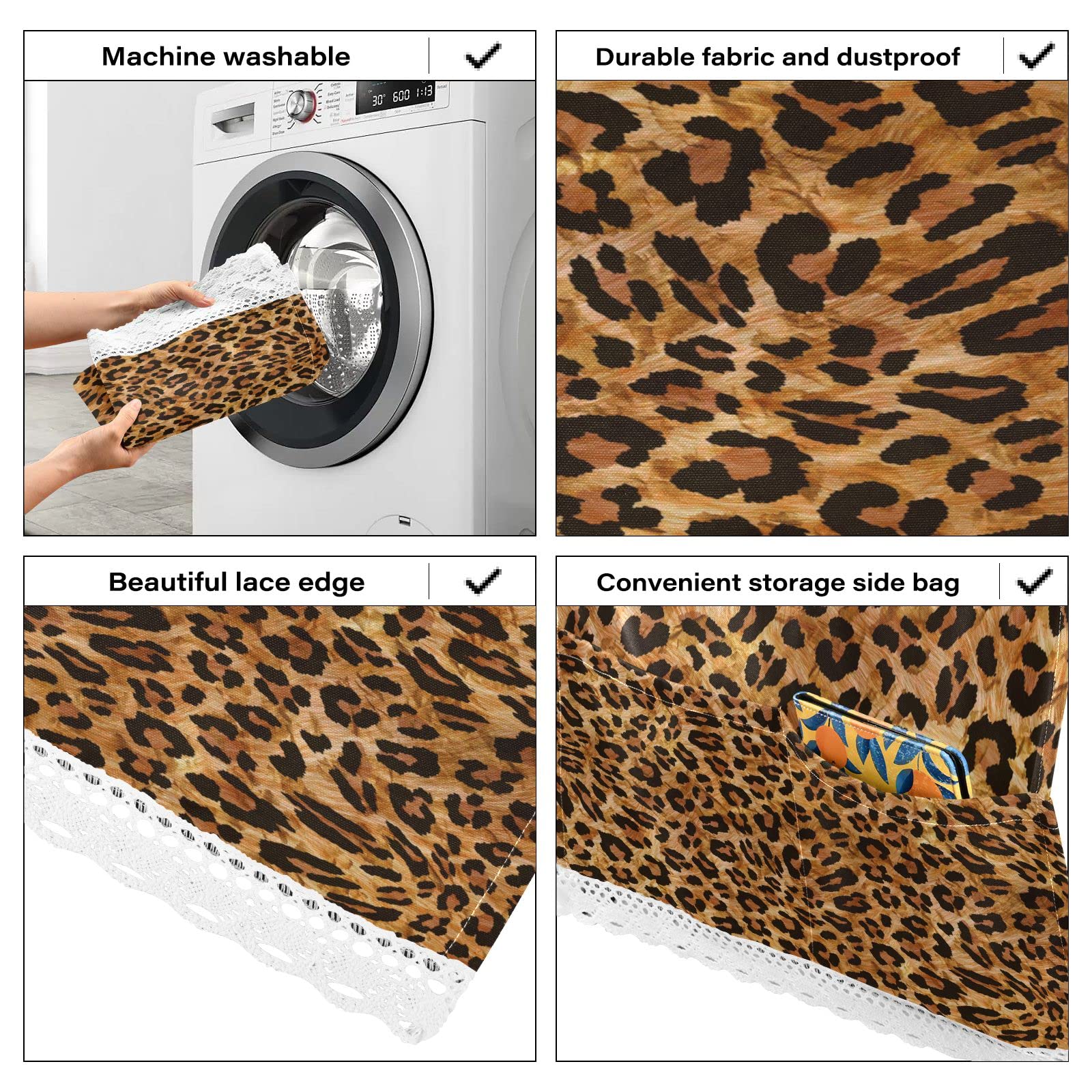 Leopard Print Waterproof Washing Machine Cover - 51