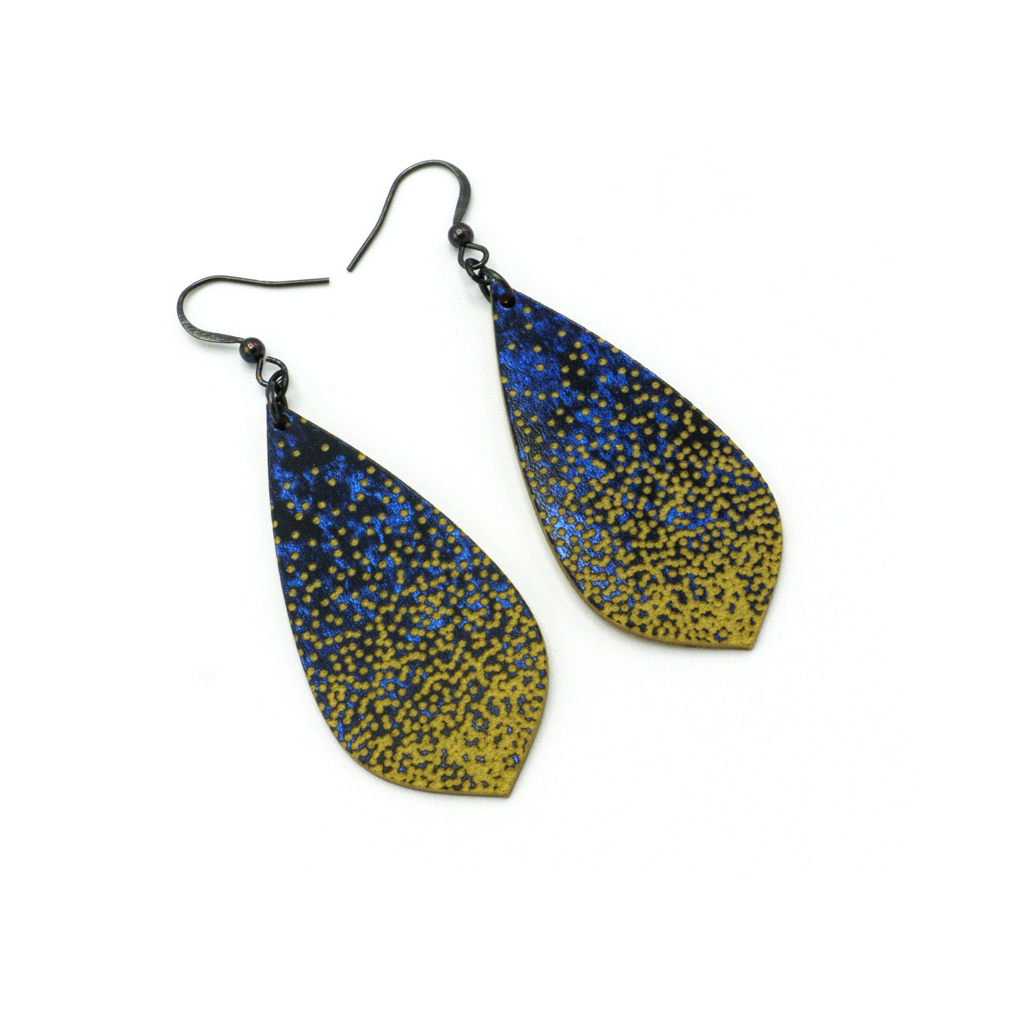 Celestial Blue & Gold Acrylic Earrings - Lightweight Dangle Earrings for Women | Perfect for Parties, Weddings & Everyday Wear
