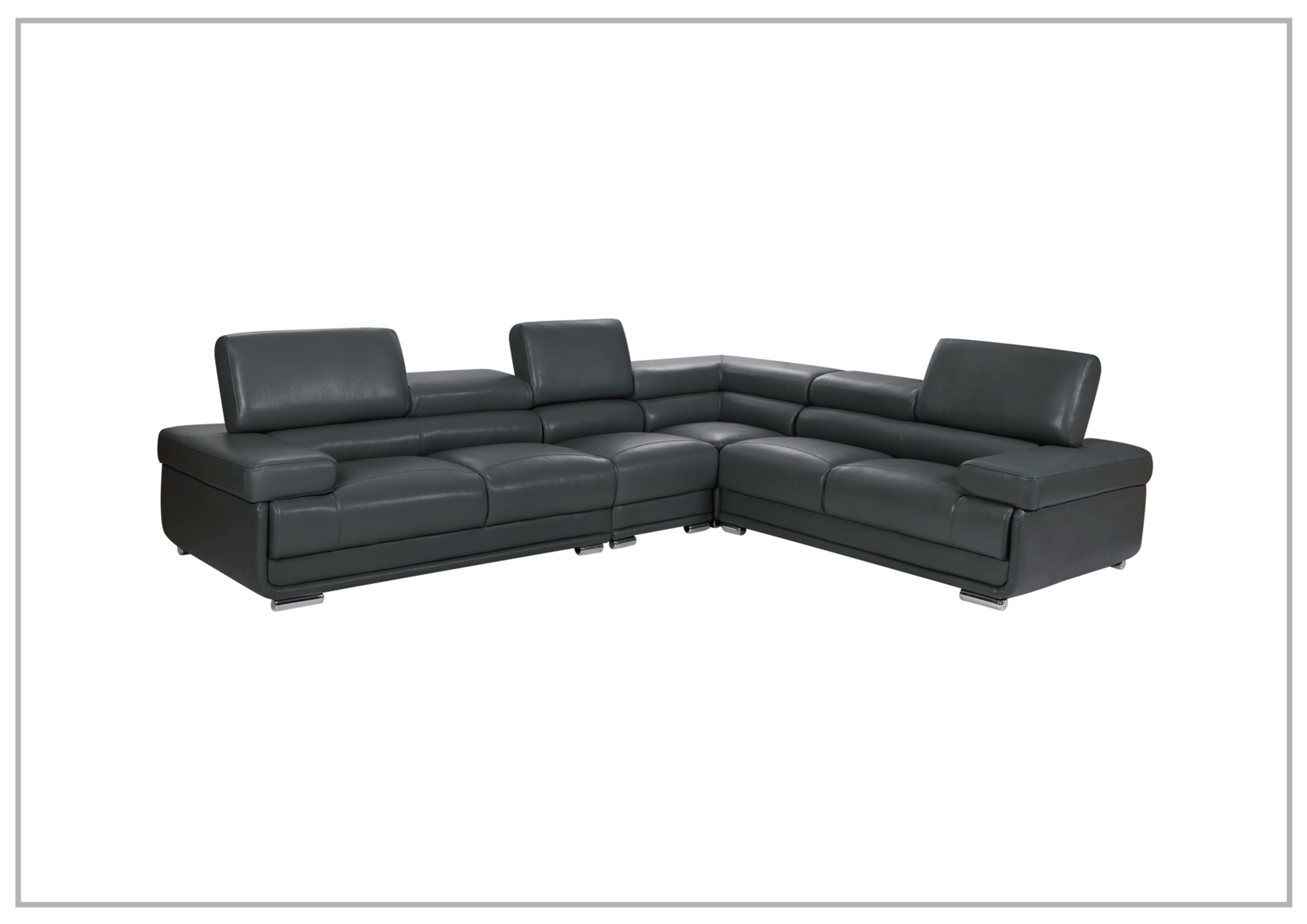 Gio Italia Baxton L-Shaped Leather Sectional Sofa - Modern Corner Couch for Living Room, Home Theater & Office Lounge