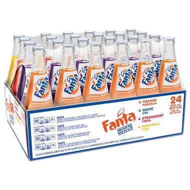 Fanta Mexico Variety Pack - 24 Pack of 12 oz Glass Bottles (Orange, Grape & Pineapple Flavors) - Refreshing Mexican Soda for Parties, BBQs & Family Gatherings