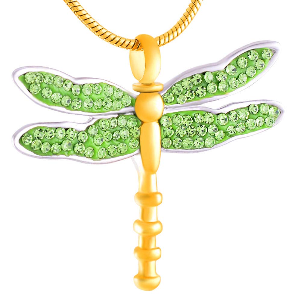 Elegant Holy Dragonfly Memorial Ashes Keepsake Urn Pendant Necklace for Cremation - Perfect for Honoring Loved Ones at Memorials, Funerals & Special Occasions