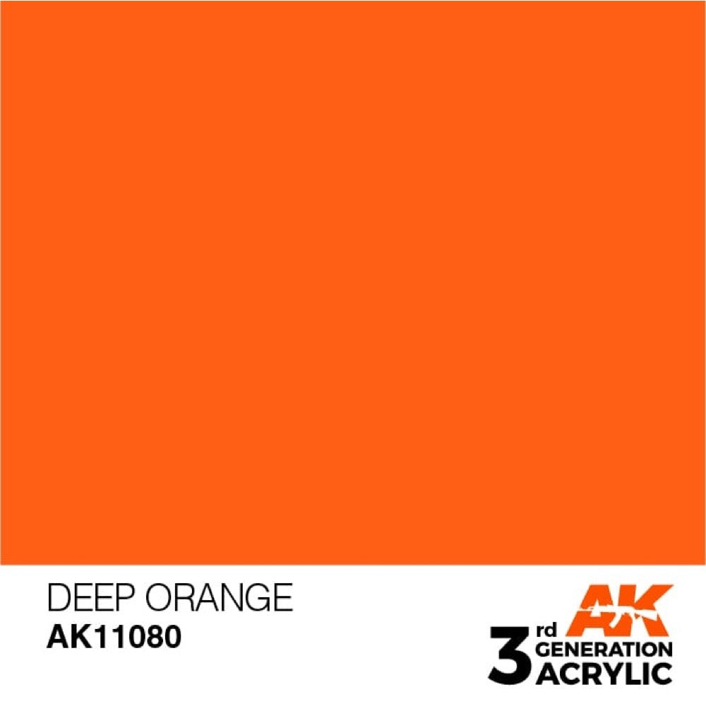 AK Interactive AK11080 Deep Orange Intense Acrylic Paint 17ml - 3rd Generation Premium Model Paint for Miniatures, Warhammer & Scale Models - Perfect for Airbrush & Hand Painting
