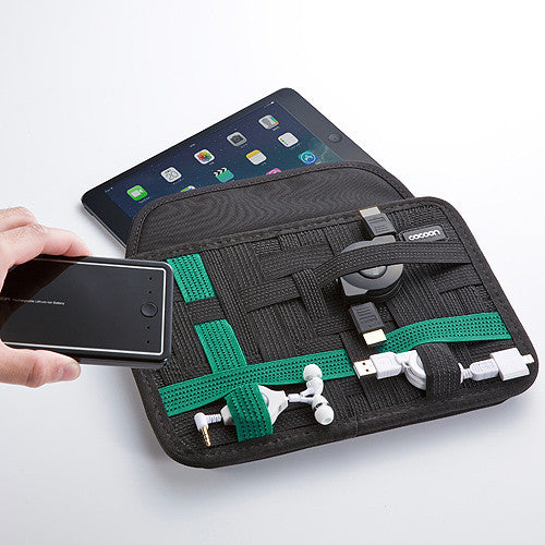 Grid IT Accessory Organizer with Tablet Pocket - Durable Cable Management System for Electronics, Travel & Office Organization