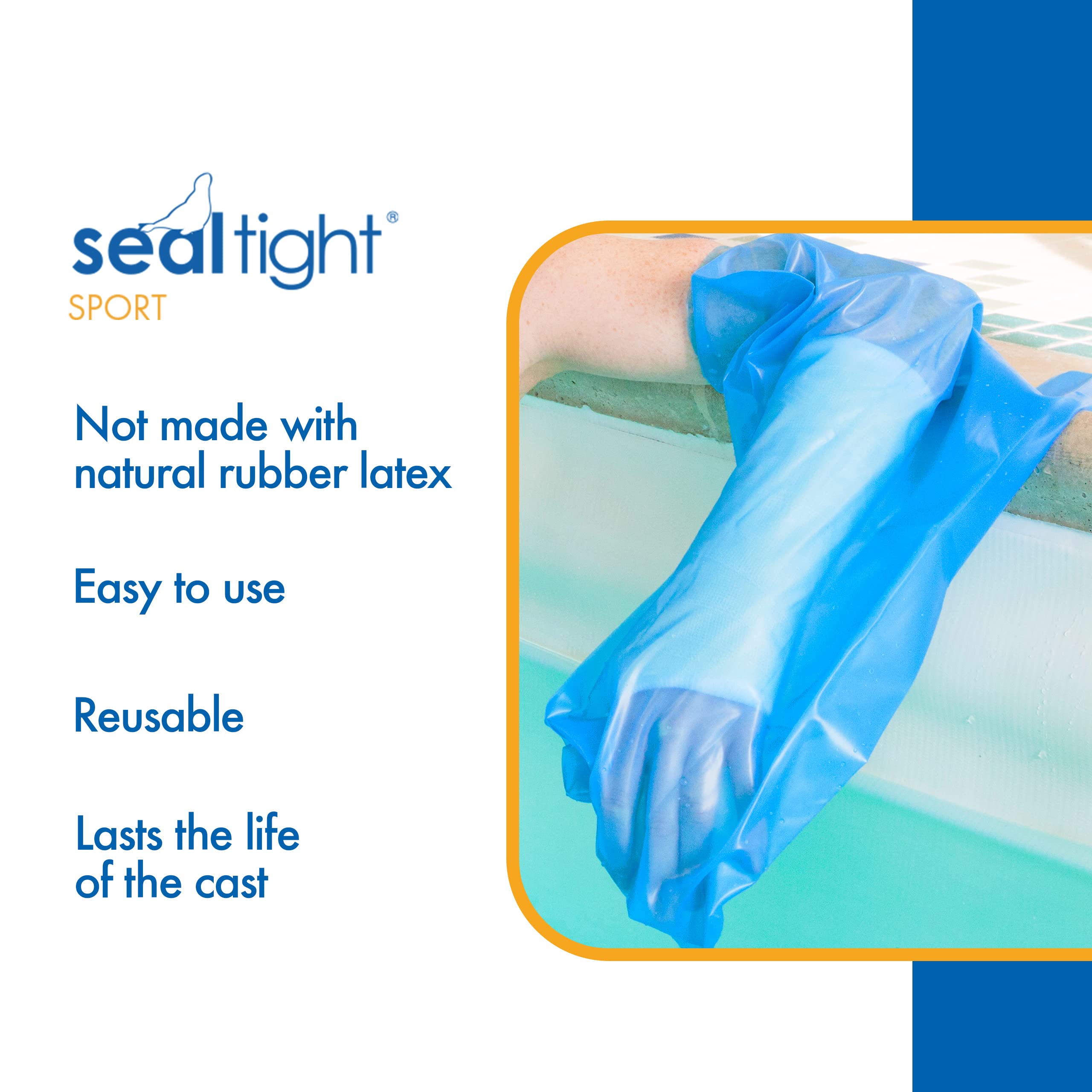 Brownmed Seal Tight Sport Pediatric Waterproof Cast Cover for Kids - Durable Swimming & Shower Protector for Leg Casts - Perfect for Swimming, Bathing & Outdoor Activities