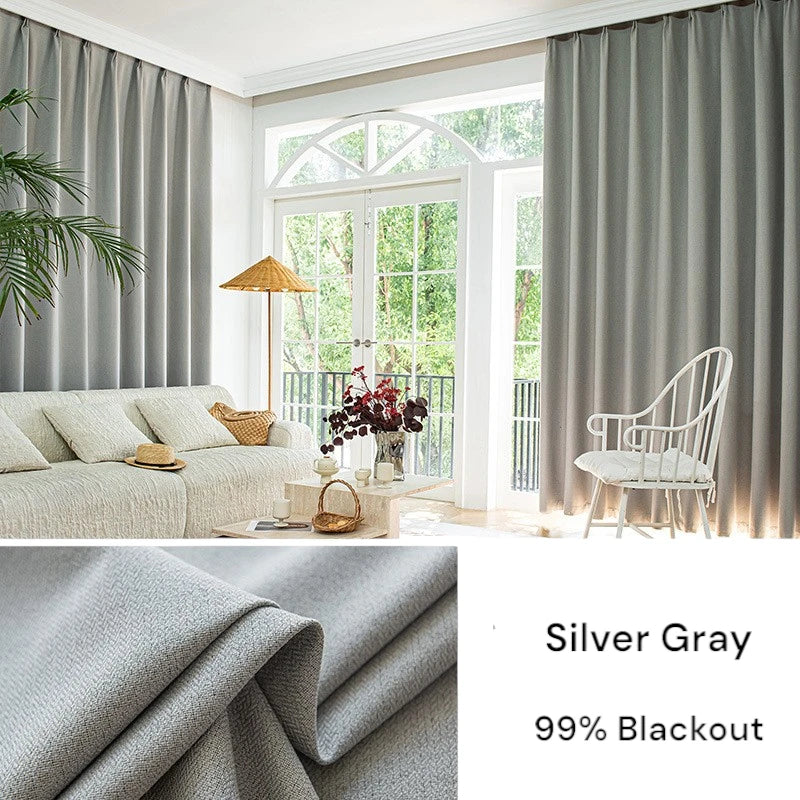 Teresa Fire Retardant Blackout Curtains - Herringbone Pattern Thermal Insulated Drapes for Bedroom & Living Room | Custom Size Window Treatment for Home Safety & Light Blocking