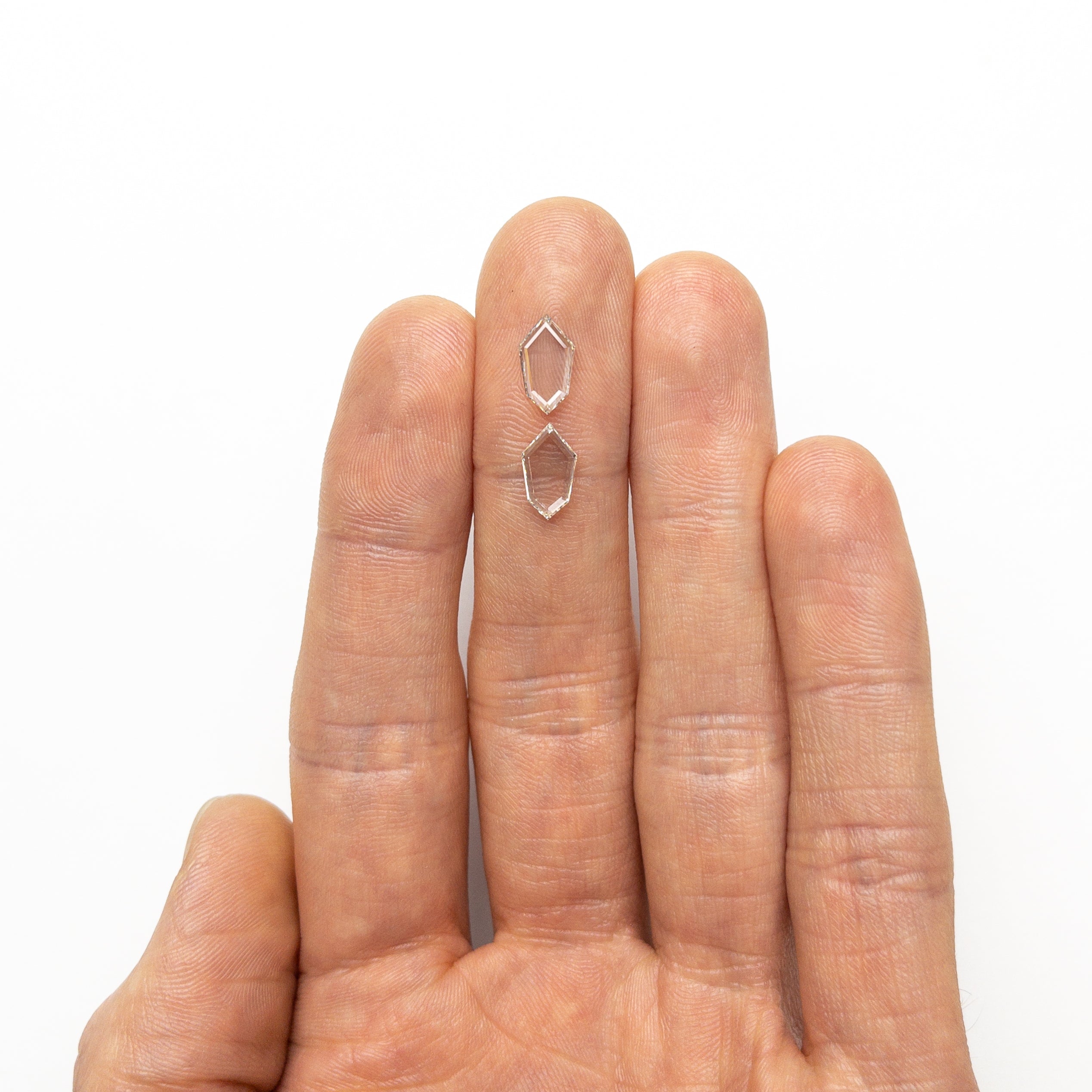 1.85cttw VS J K Shield Portrait Cut Matching Diamond Pair - 2pc (10.34x5.80x1.54mm & 10.30x5.78x1.58mm) - Perfect for Engagement Rings & Anniversary Jewelry Gifts