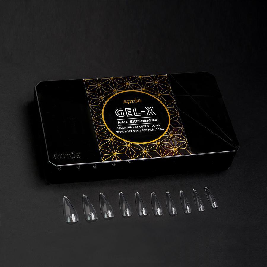 Apres Gel X Nail Extension Kit - 500 Pcs Sculpted Stiletto Long Fake Nails with Glue & Tools | Professional Salon Quality DIY Manicure Set for Women, Perfect for Parties, Weddings & Special Occasions