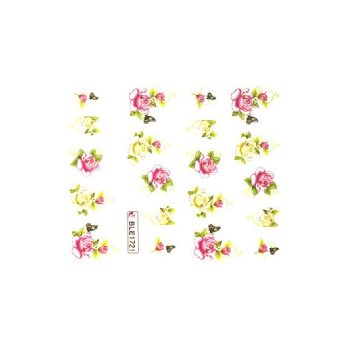 Wrapables Water Transfer Nail Stickers - Floral & Butterfly Nail Art Decals for DIY Manicures (6 Sheets) - Perfect for Home, Salon & Party Nail Designs