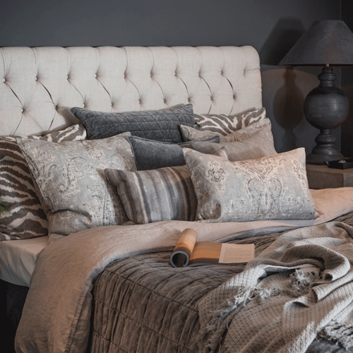 Artwood London Upholstered Headboard - Linen Sand Fabric - King & Super King Size - Perfect for Bedroom Decor & Luxury Bed Frames