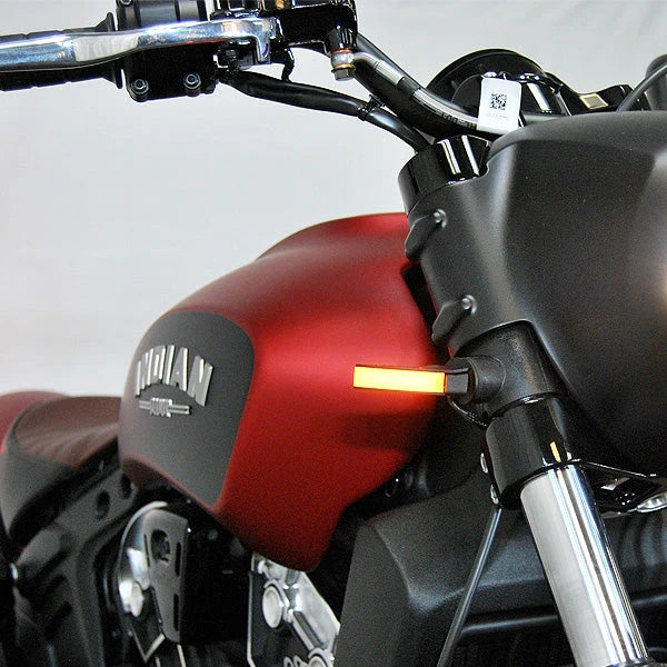 Indian Scout Bobber Front Turn Signals for 2018-Present Models - High Visibility LED Motorcycle Indicators for Safe Riding Day & Night