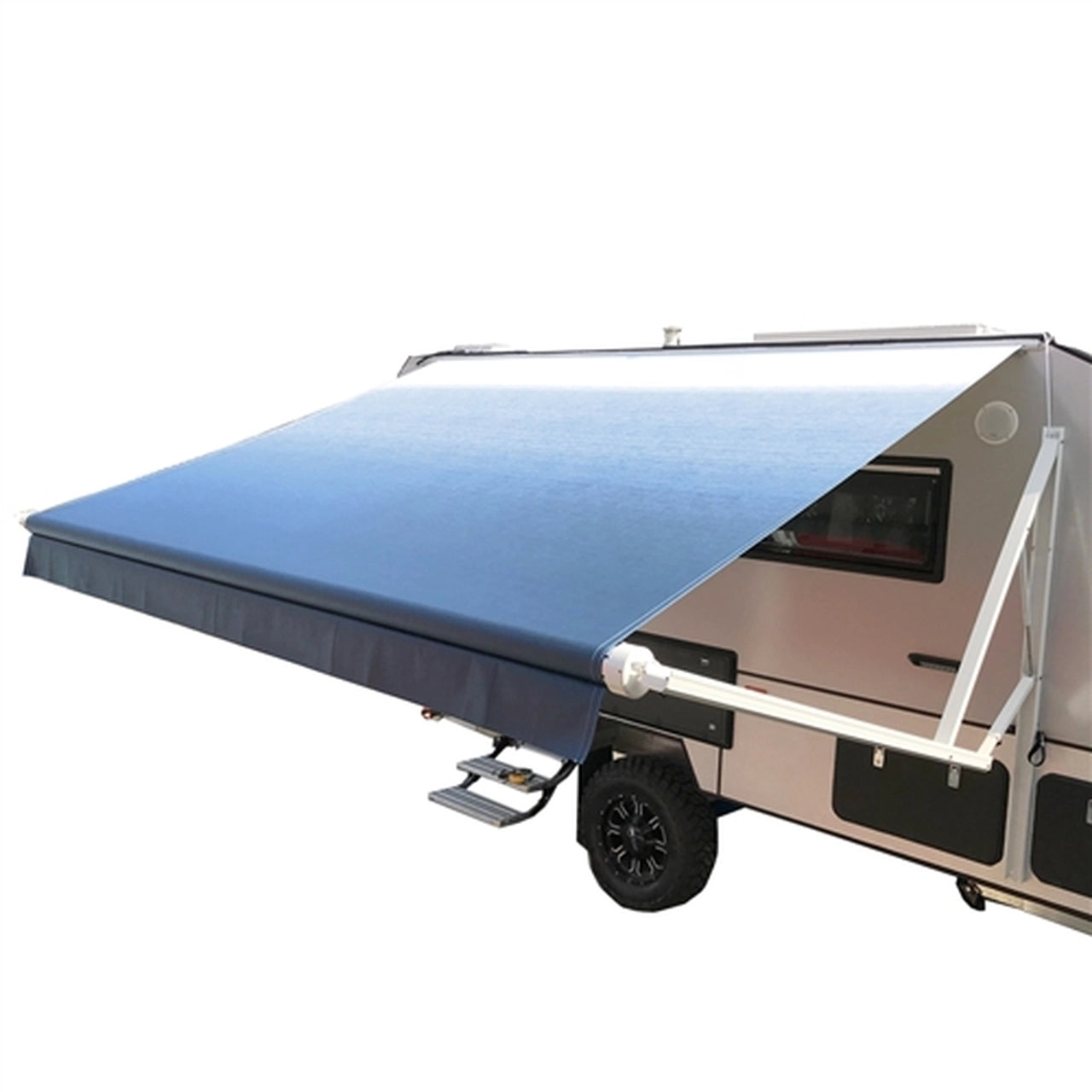 ALEKO 8x8 Feet Motorized Retractable RV Awning with Blue Fade - Perfect for Camping, Outdoor Relaxation & RV Shade Protection