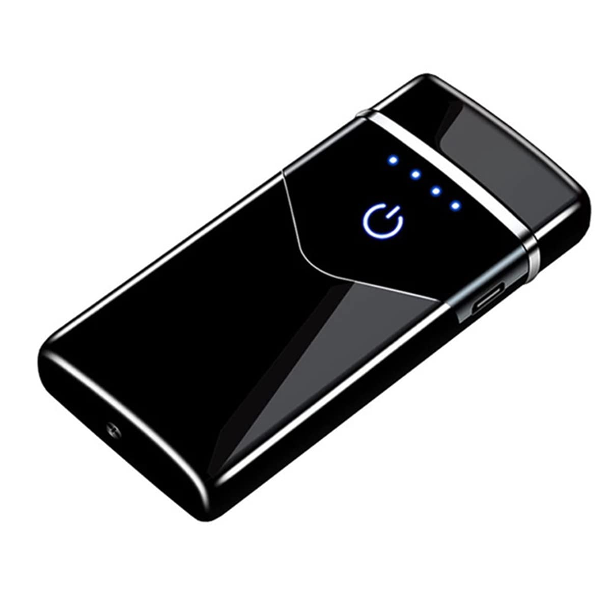 Windproof Dual ARC Electric Lighter - Rechargeable USB Flameless Lighter for Camping, BBQ, Cigarettes & Outdoor Use (Black)