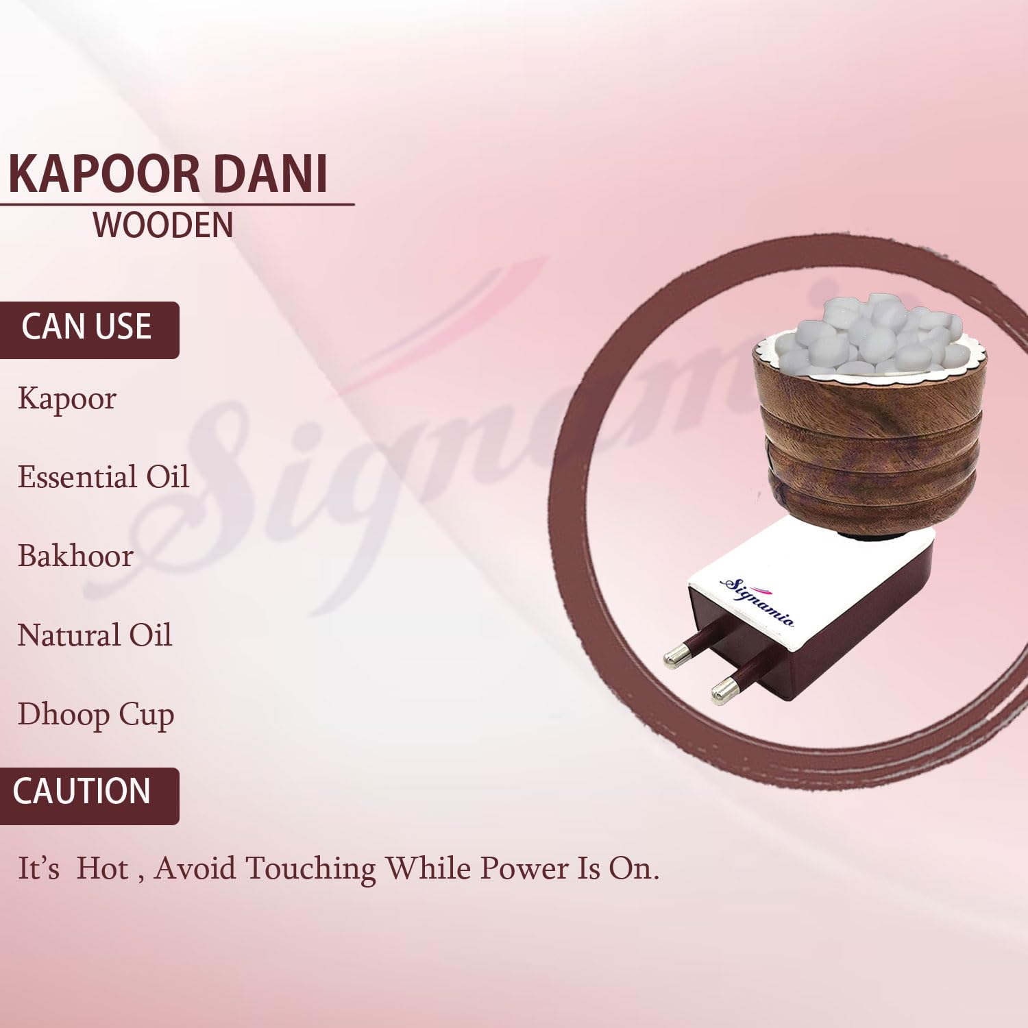 Premium SIGNAMIO® Electric Incense Burner - Kapoor Kapur Dani Camphor Karpuram Bakhoor Oud Aroma Oil Diffuser for Home Fragrance & Room Freshening | Perfect for Meditation, Yoga, Aromatherapy & Creating Relaxing Atmosphere