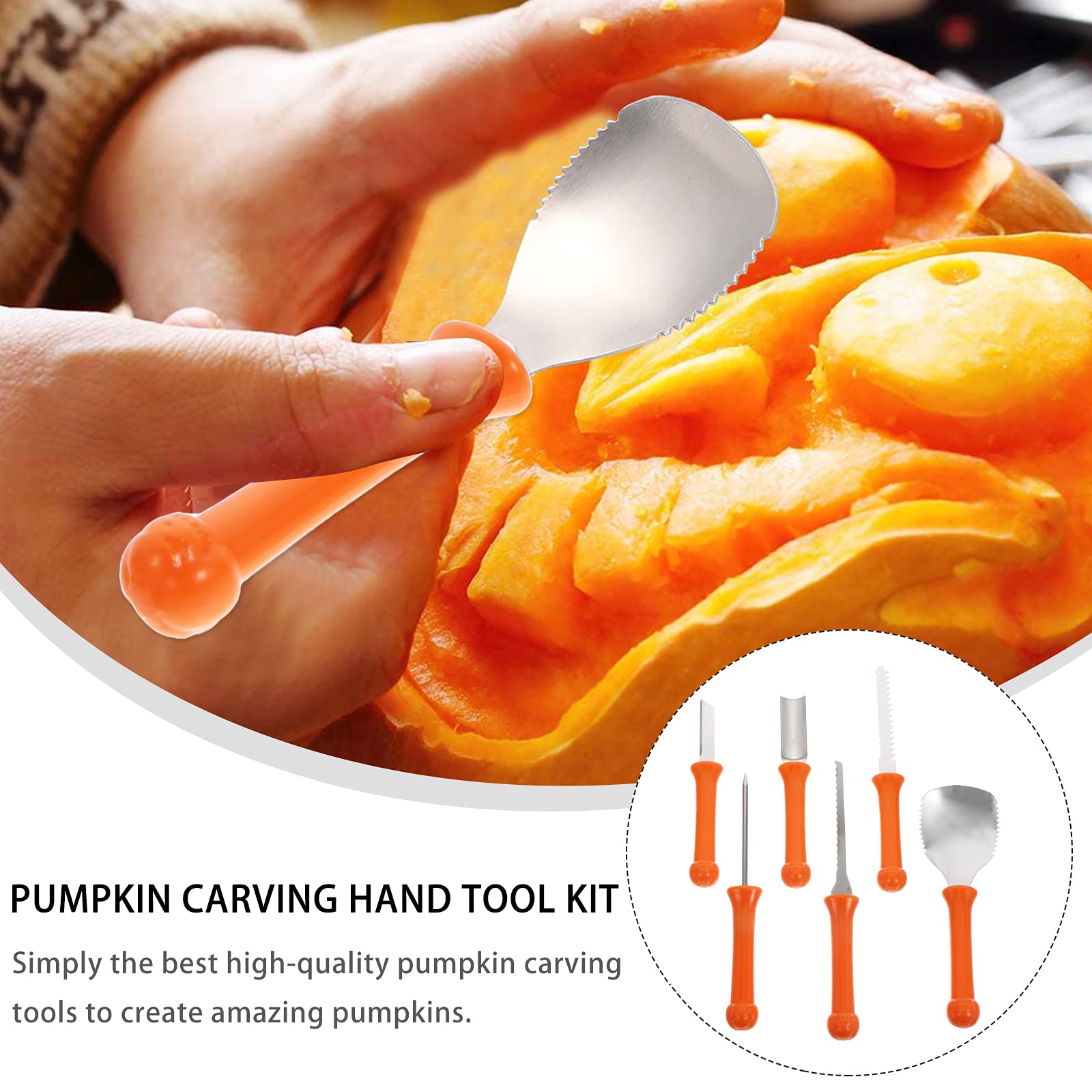 Premium Pumpkin Carving Kit - 12-Piece Halloween Sculpting Tools Set with T-Shaped Cutter, Scraper & Stencils for Professional Jack-O-Lantern Designs | Durable Plastic Pumpkin Cutting Tools for Halloween Decorations & Fall Crafts