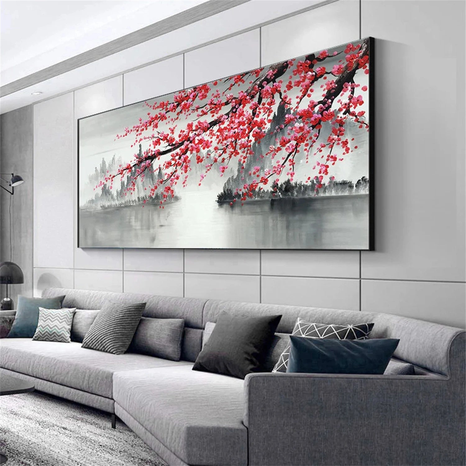 Flower and Tree Painting #FT107 - Handmade Canvas Wall Art for Home Decor, Living Room, Bedroom & Office