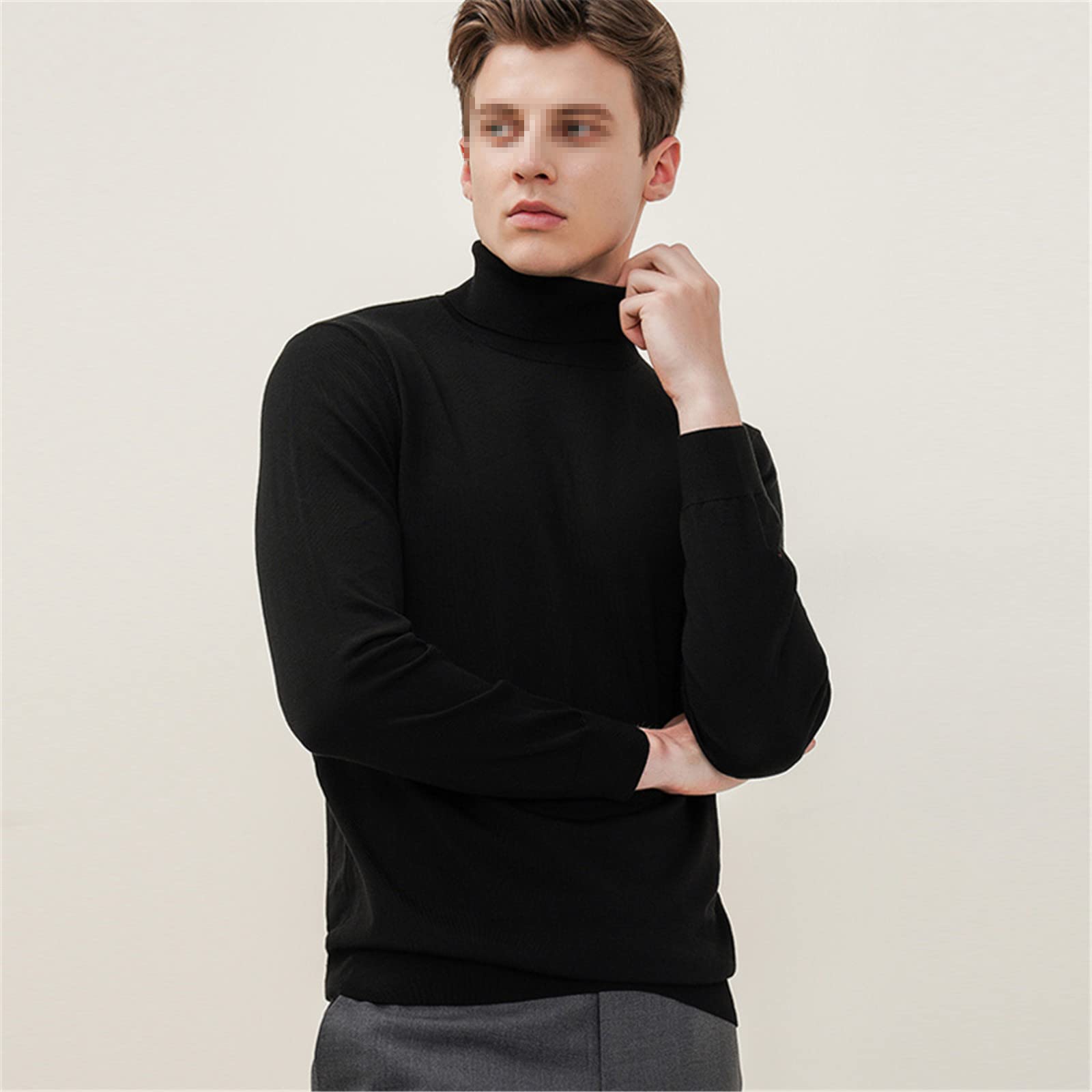 Men's Warm Turtleneck Sweater - Winter Pullover Knit Top | Thick Korean Style Casual Comfort | Perfect for Office, Dating & Cold Weather Outfits