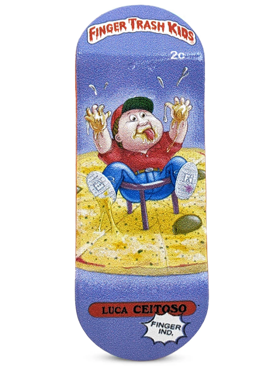 Fingerboard Deck for Kids - Finger Industries Finger Trash Luca Ceitoso - Perfect for Skateboarding Tricks & Practice at Home or School