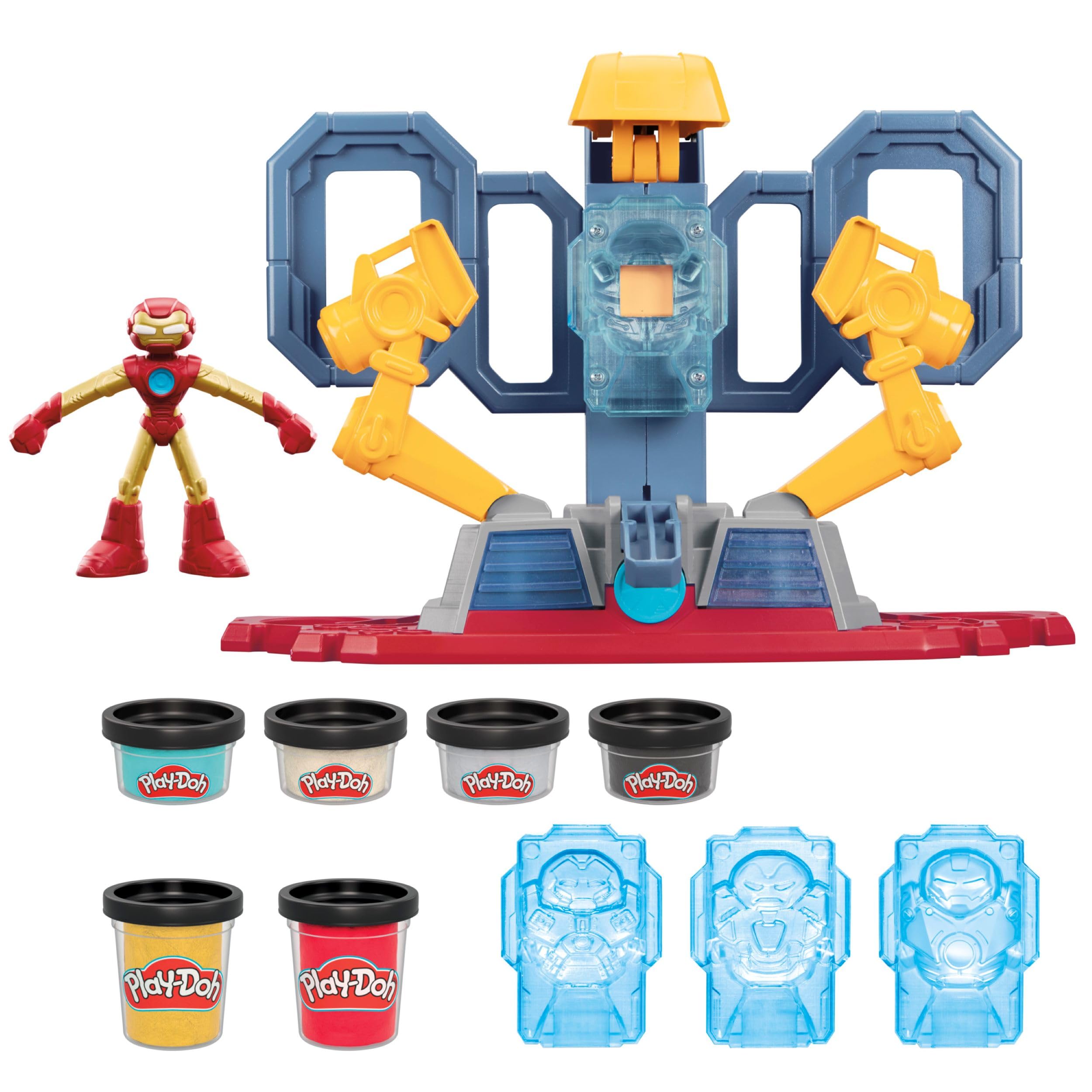 Play-Doh Marvel Iron Man Armor Maker Lab Playset with Lights & Sounds - Customizable Action Figure Toy for Kids Ages 4+ | STEM Learning & Creative Play | Birthday Gift Idea for Boys & Girls