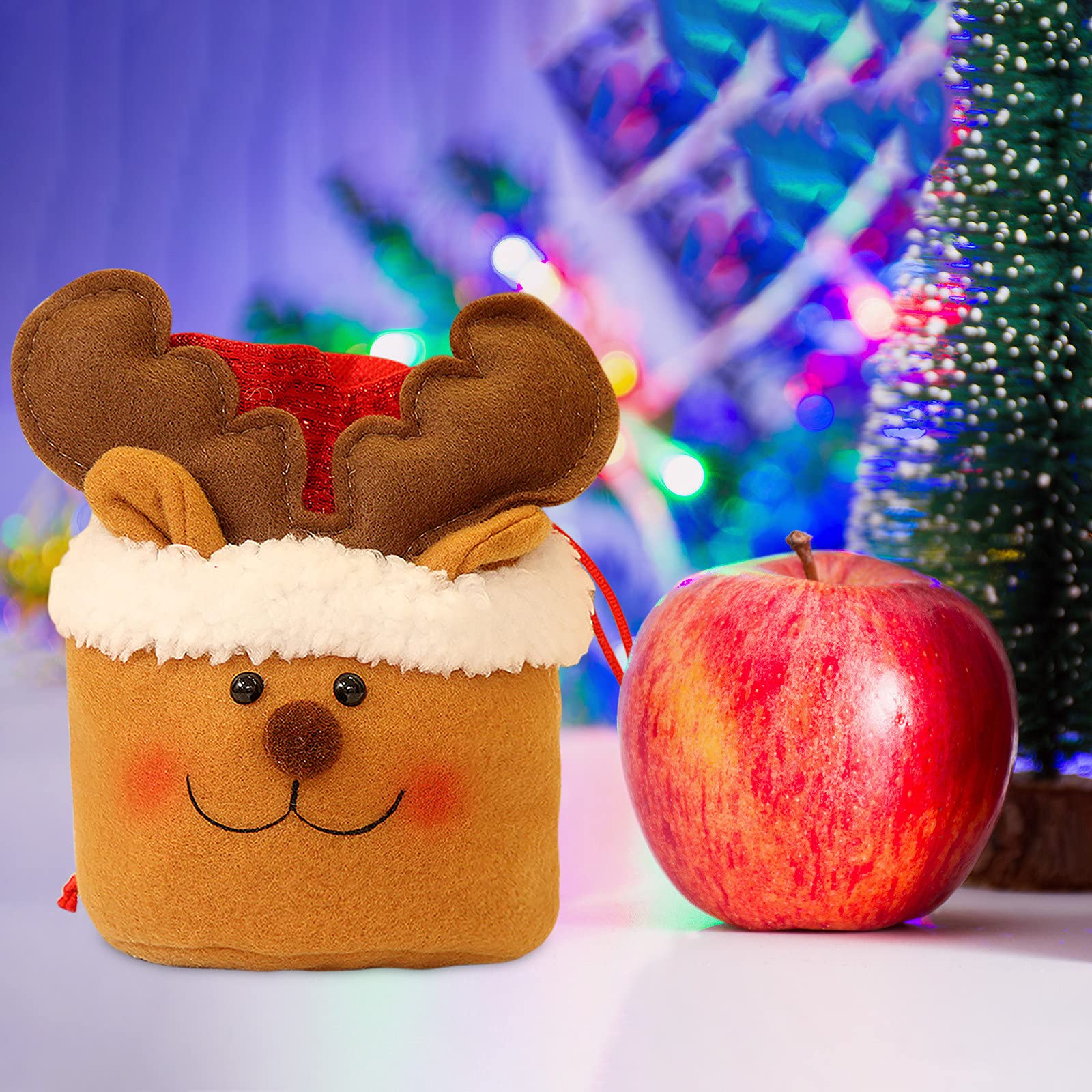 QQtangYA Christmas Snowmen Drawstring Pouch - Cotton Santa Candy Bag for Kids, Holiday Gift & Party Favors - Perfect for Xmas Treats, Stocking Stuffers & Bedroom Storage (1 Piece, One Size)