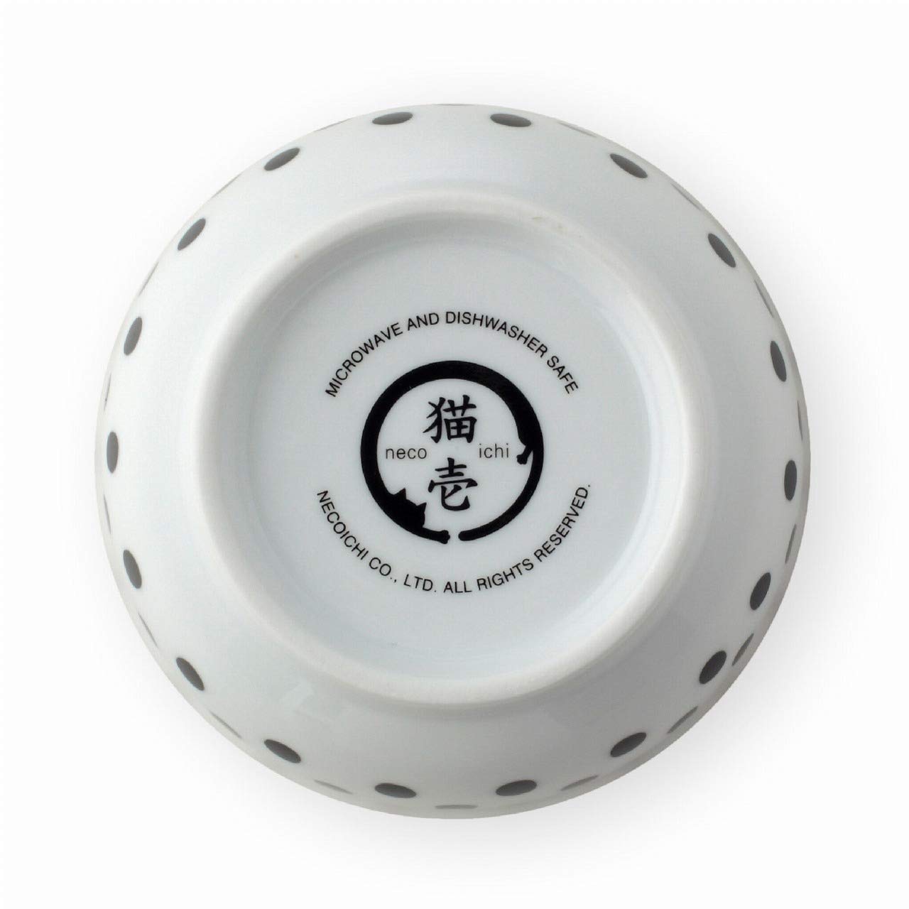 Necoichi Ceramic Cat Bowls for Indoor Cats - Whisker-Friendly Anti-Spill Cat Food & Water Bowl Set, Cute Dots Design Pet Dishes for Kittens & Small Pets - Perfect for Stress-Free Feeding at Home