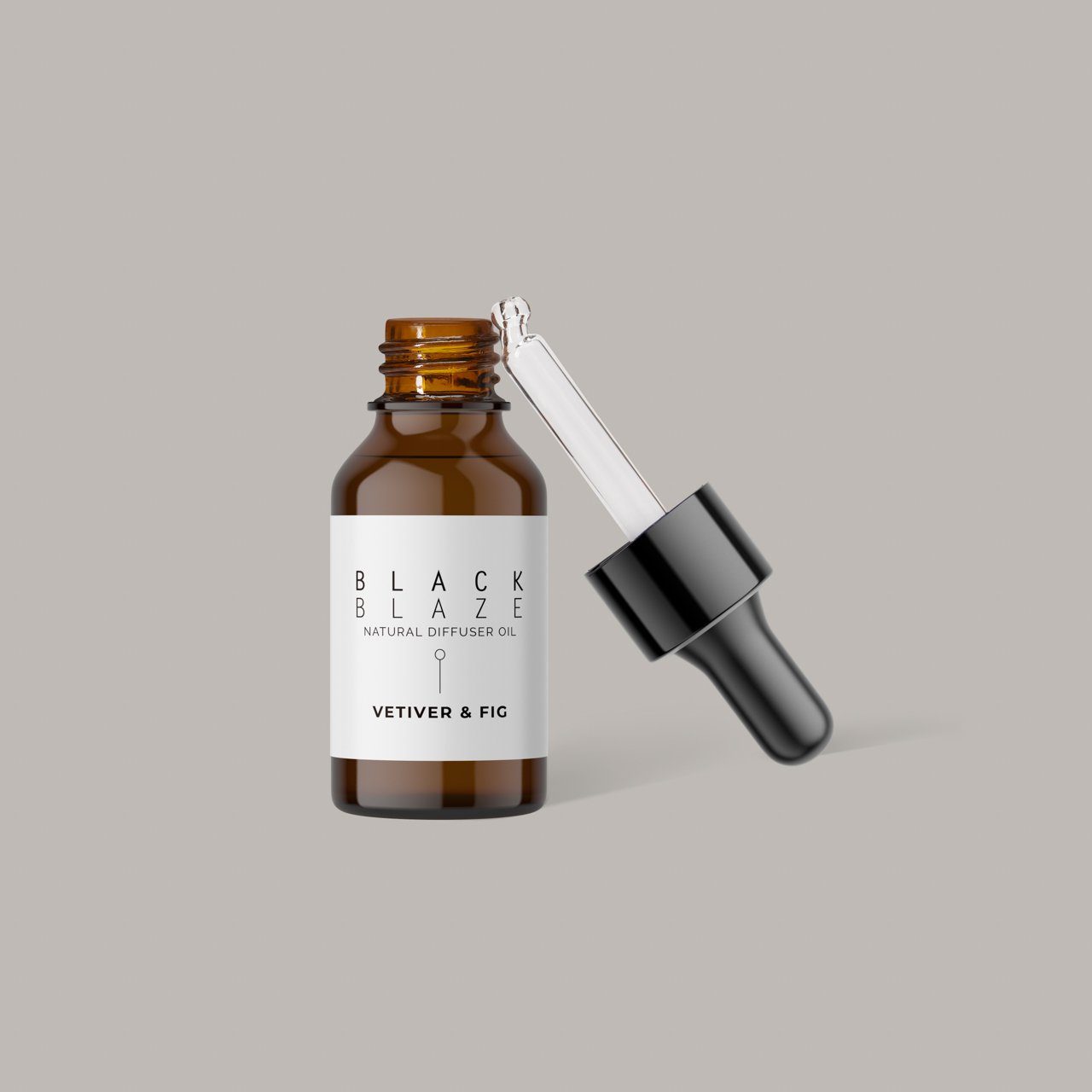 BLACK BLAZE Aromatherapy Diffuser Oil - Vetiver & Fig Scented Essential Oil for Home, Office & Spa | Relaxing & Uplifting Fragrance for Diffusers, Humidifiers & Massage