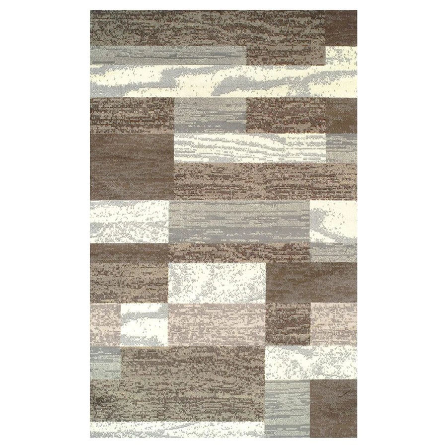 Stylish Rockwood Contemporary Geometric Patchwork Area Rug - Non-Slip Indoor Runner for Living Room, Bedroom & Office Decor