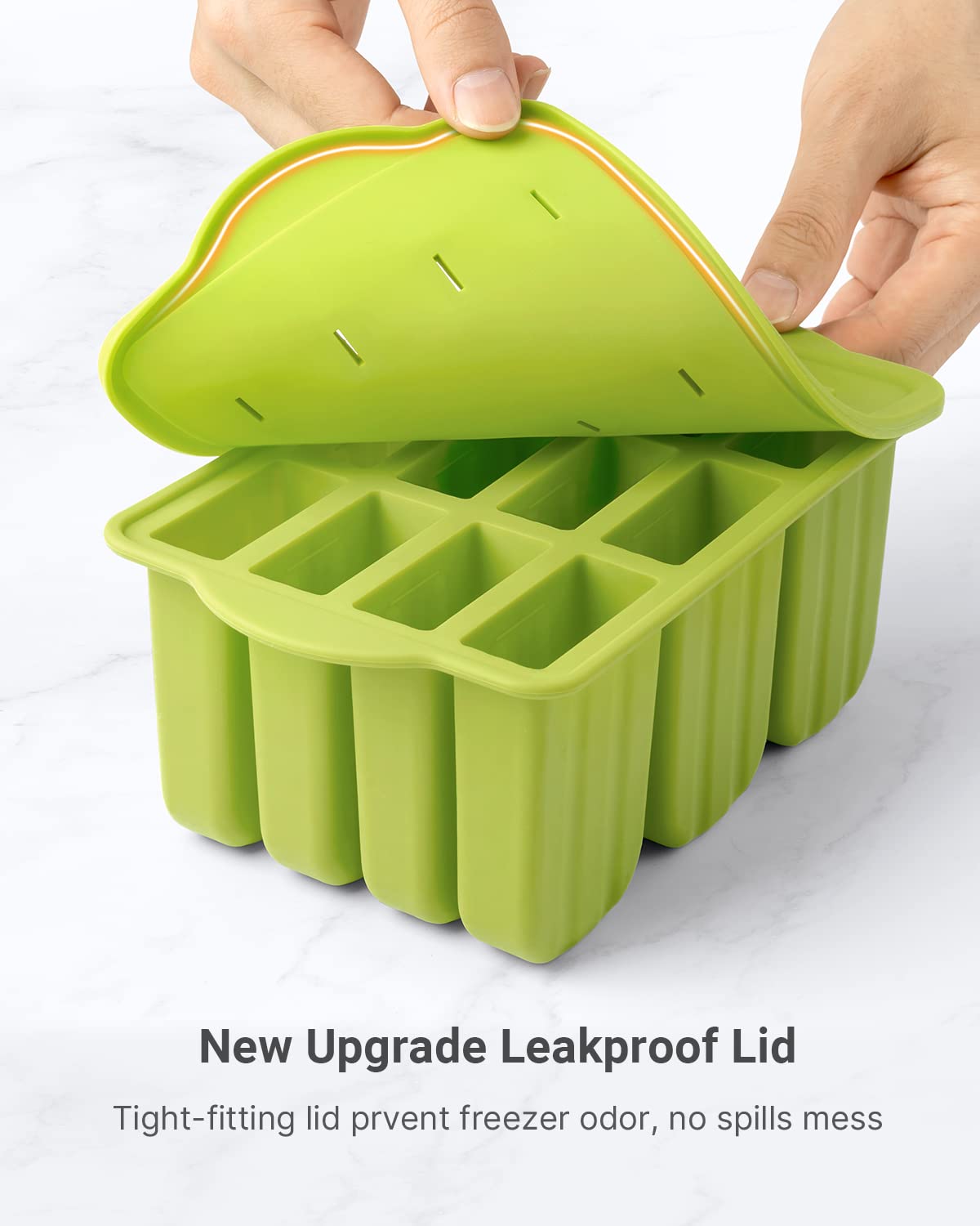 **MEETRUE 12-Piece Silicone Popsicle Molds - BPA-Free, Easy-Release Ice Pop Maker for Homemade Treats | Includes 50 Popsicle Sticks & Cleaning Brush | Perfect for Summer Snacks, Kids' Parties & Healthy Desserts**