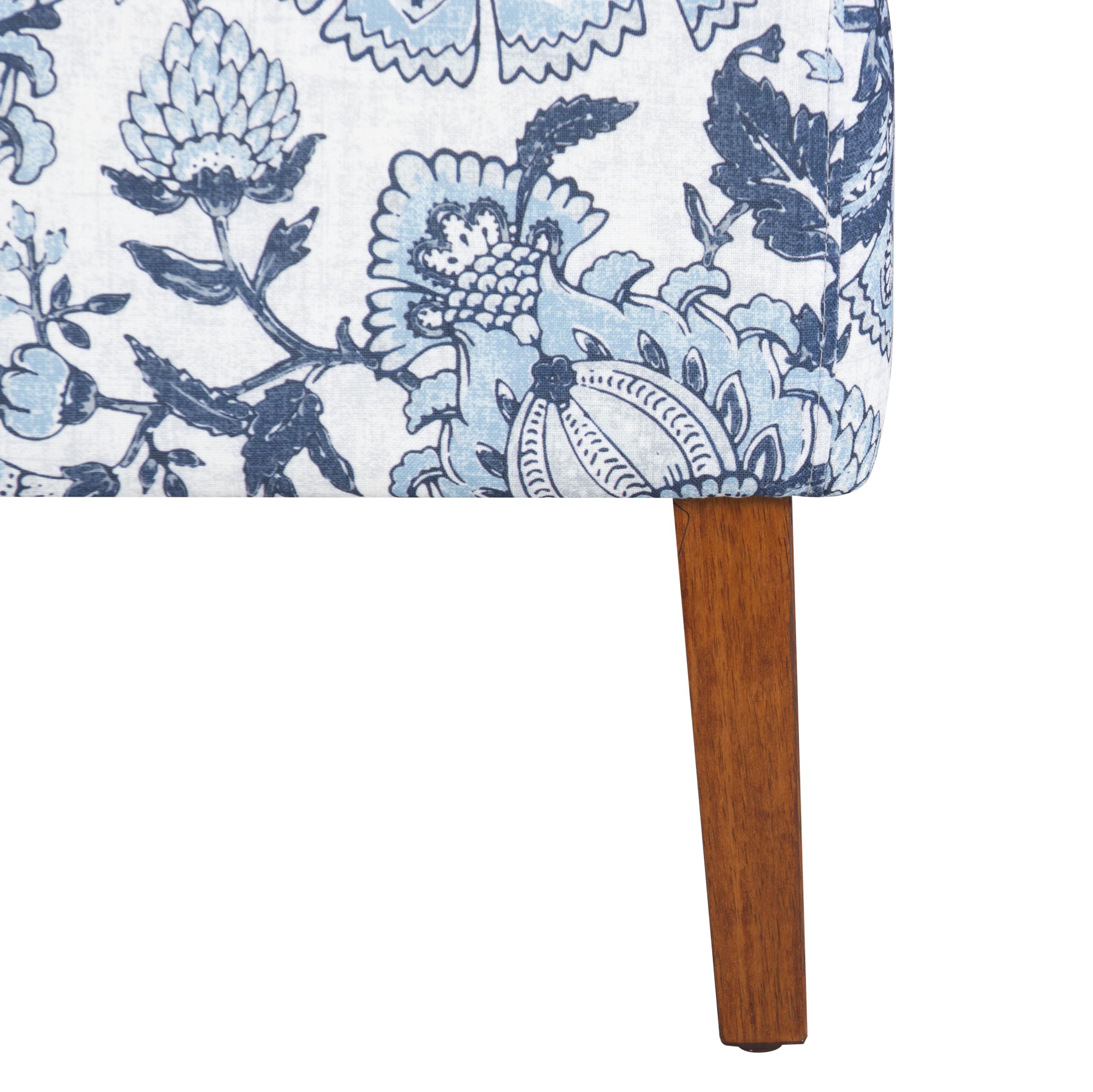 Linon Lily Blue and White Floral Paisley Upholstered Accent Chair - Stylish Home Decor for Living Room, Bedroom & Office - Perfect Reading Chair and Lounge Seating