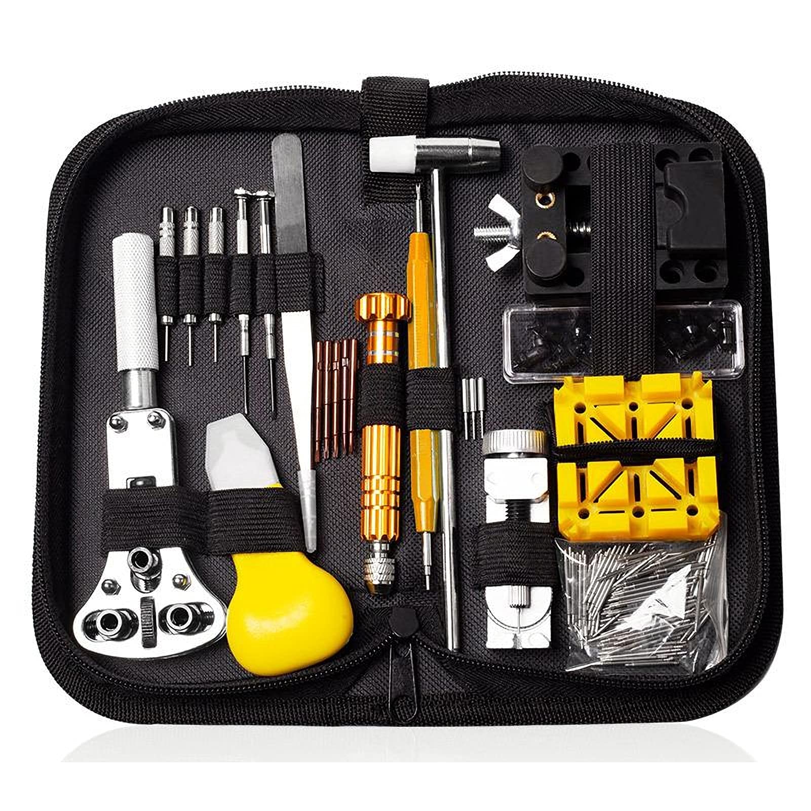 UELEGANS 148PCS Professional Watch Repair Kit - Spring Bar Tool, Strap Link Pin Remover, Back Case Opener | Complete Watch Band Repair Tool Set for DIY & Professional Watch Maintenance