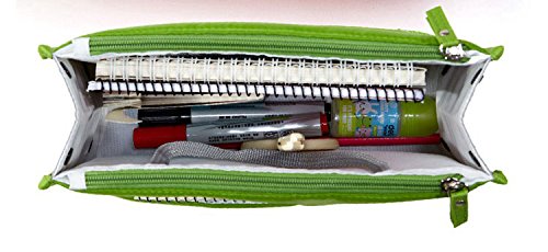 Ecokaki(TM) Multi-Pocket Nylon Purse Organizer - Cosmetic Gadget Bag Insert for Handbags (Green) | Perfect for Travel, Work & Daily Organization