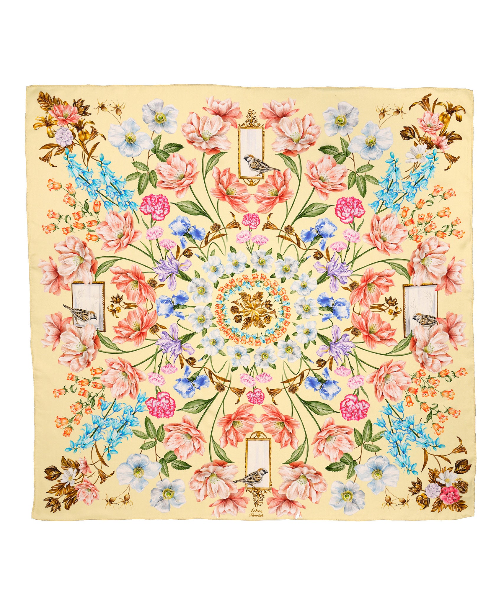 Flourish 35 Silk Square Scarf - Elegant Fashion Accessory for Women | Perfect for Office, Party & Travel Outfits