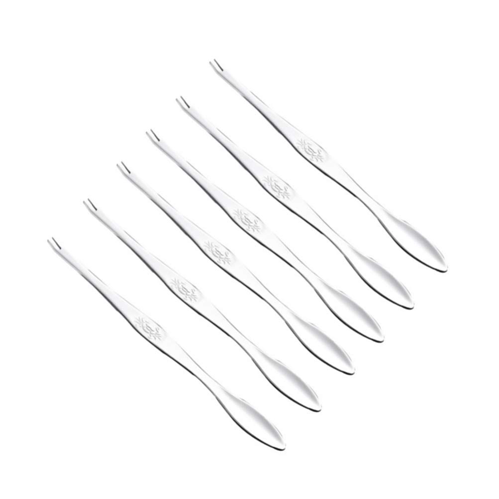 6-Piece Stainless Steel Seafood Utensil Set - 304 Crab Leg Forks, Shrimp Picks, Nut Crackers & Escargot Tools for Crab, Lobster, Shellfish - Perfect for Seafood Boils, Dinner Parties & Beach Picnics