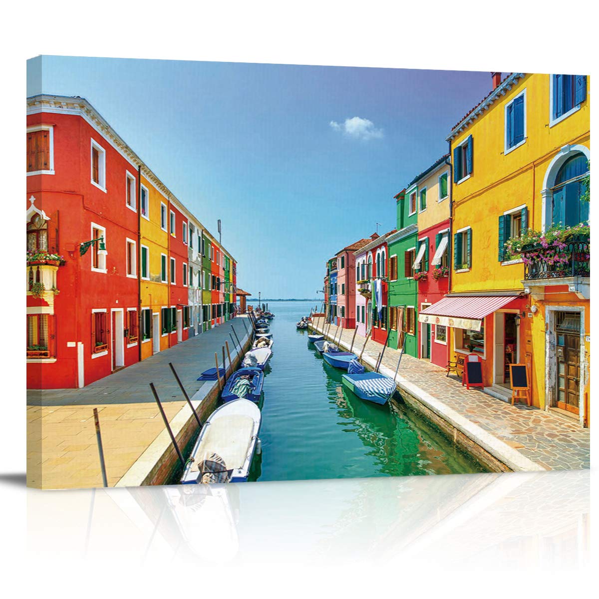 EZON-CH Modern Canvas Wall Art Prints - Venice Water World Italy Painting, Home Decor for Living Room, Bedroom, Kitchen - 24x36 Inch - Perfect for Coastal, Travel & Vintage Style Interiors