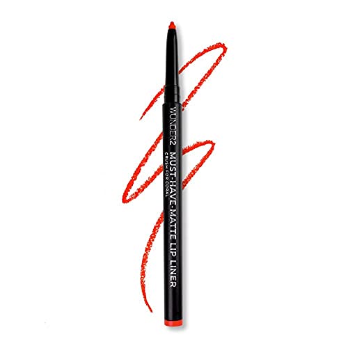 Wunderbrow Must-Have Matte Lip Liner - Long Lasting Twist Up Lip Pencil, Crush for Coral | Waterproof & Smudge Proof Lipstick Liner for All-Day Wear | Perfect for Parties, Weddings & Everyday Makeup