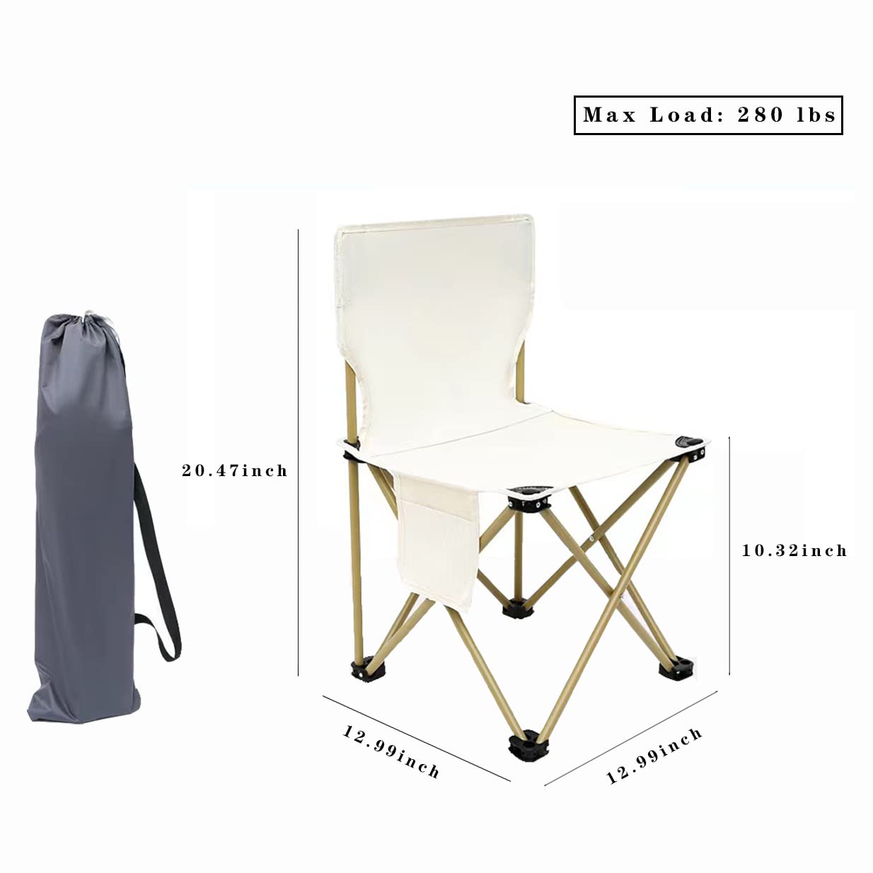 Best Foldable Camping Chair with Cup Holder & Side Pocket - Portable Lightweight Outdoor Chair for Camping, Beach, Fishing, Picnics & Backyard Relaxation