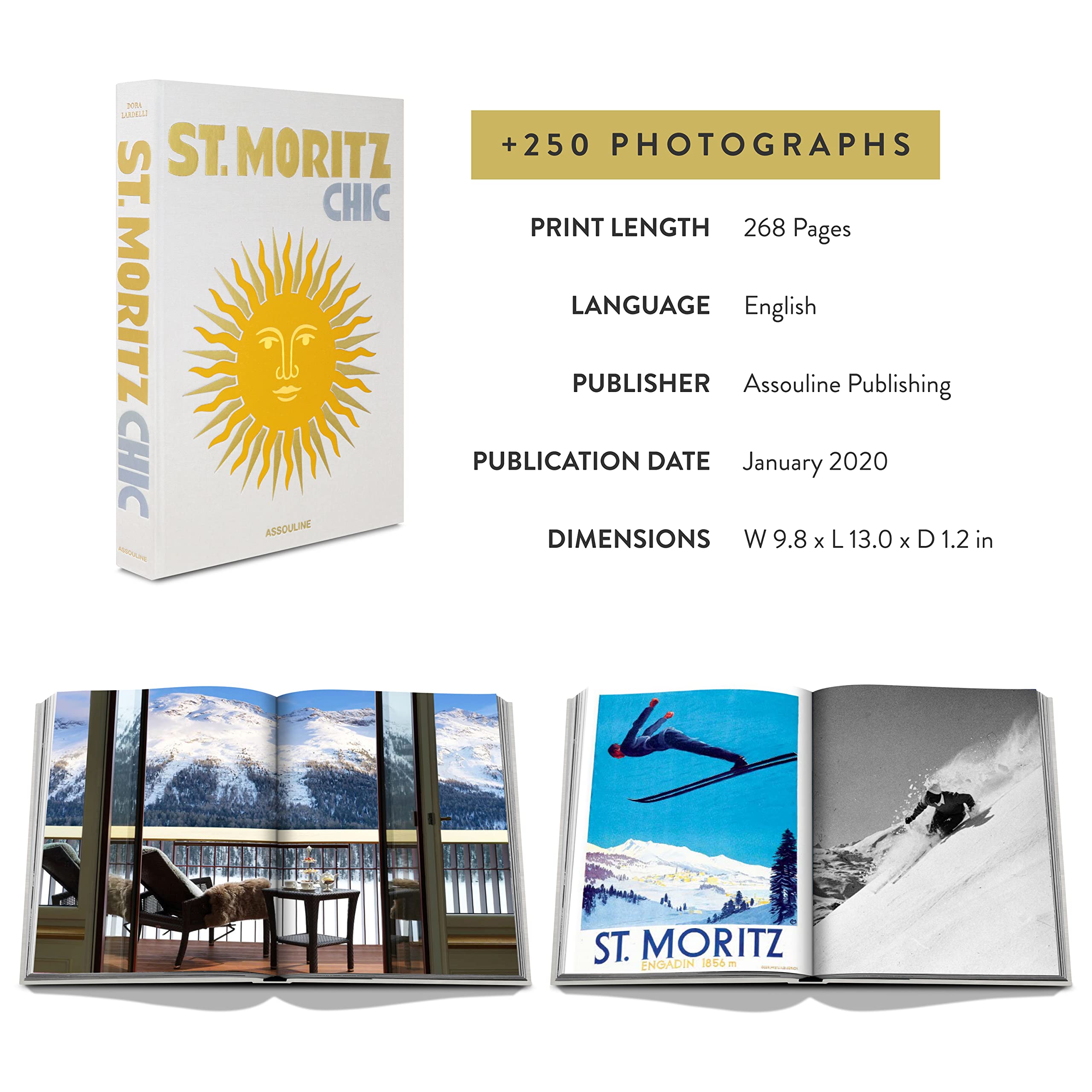St. Moritz Chic Luxury Coffee Table Book by Assouline - Elegant Home Decor & Gift for Travel Lovers - Perfect for Living Rooms, Offices & Hotel Lobbies