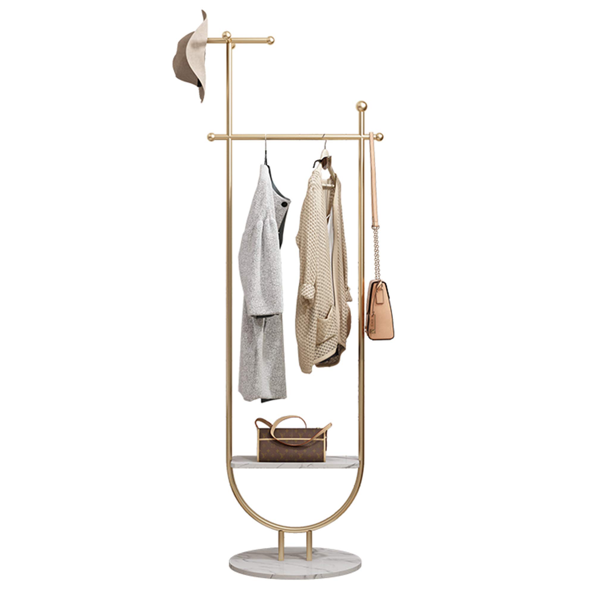 Vintage Coat Rack Stand with Removable Hooks, Bench & Shoe Storage - Free Standing Hall Tree for Clothes, Hats & Shoes | Perfect for Entryway, Bedroom & Clothing Store Display