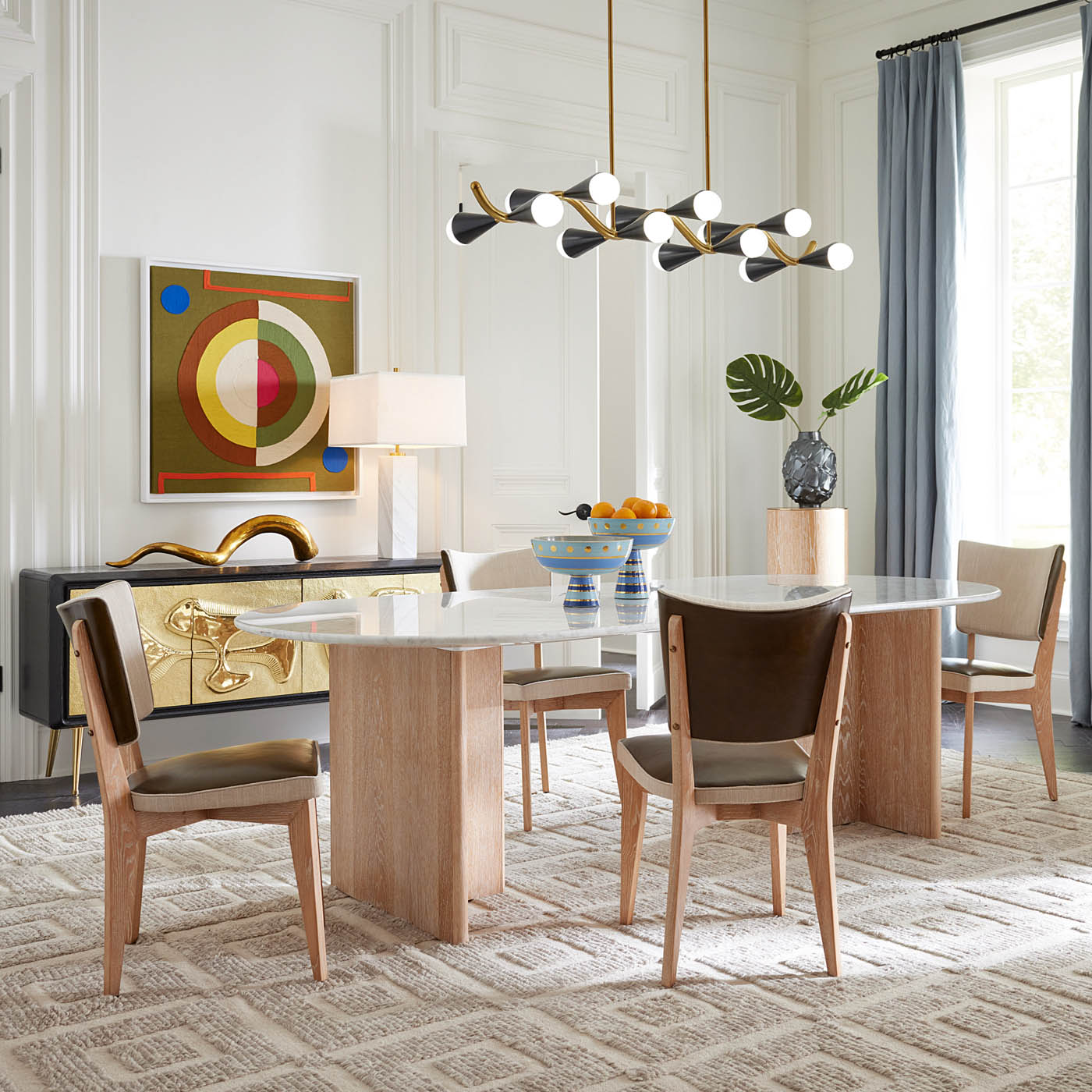 Rive Gauche Modern Dining Chair - Mid Century Design, Upholstered Seat, Sturdy Wooden Legs - Perfect for Kitchen, Dining Room, and Home Office