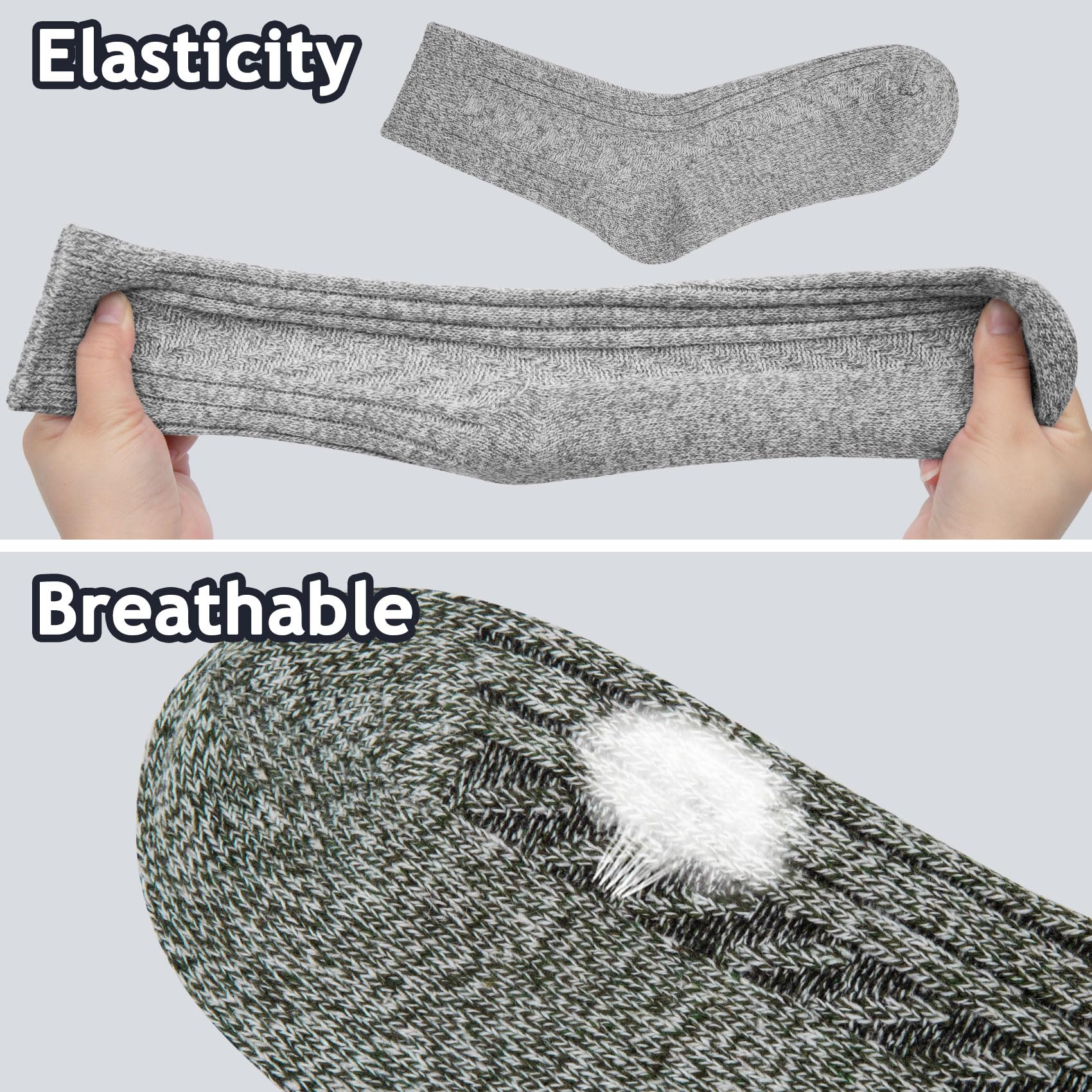 Women's Wool Thermal Socks 5-Pack - Soft Thick Winter Socks for Cold Weather & Nordic Style