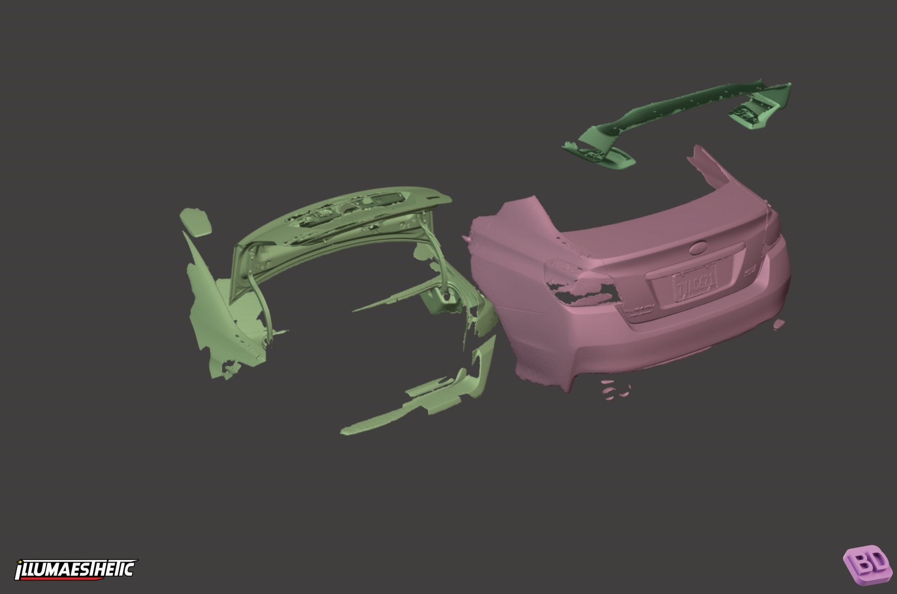 Subaru WRX STI (VA) 3D Scan Model 2015-2021 - High-Quality Car Accessory for DIY Projects, Gaming & Automotive Enthusiasts