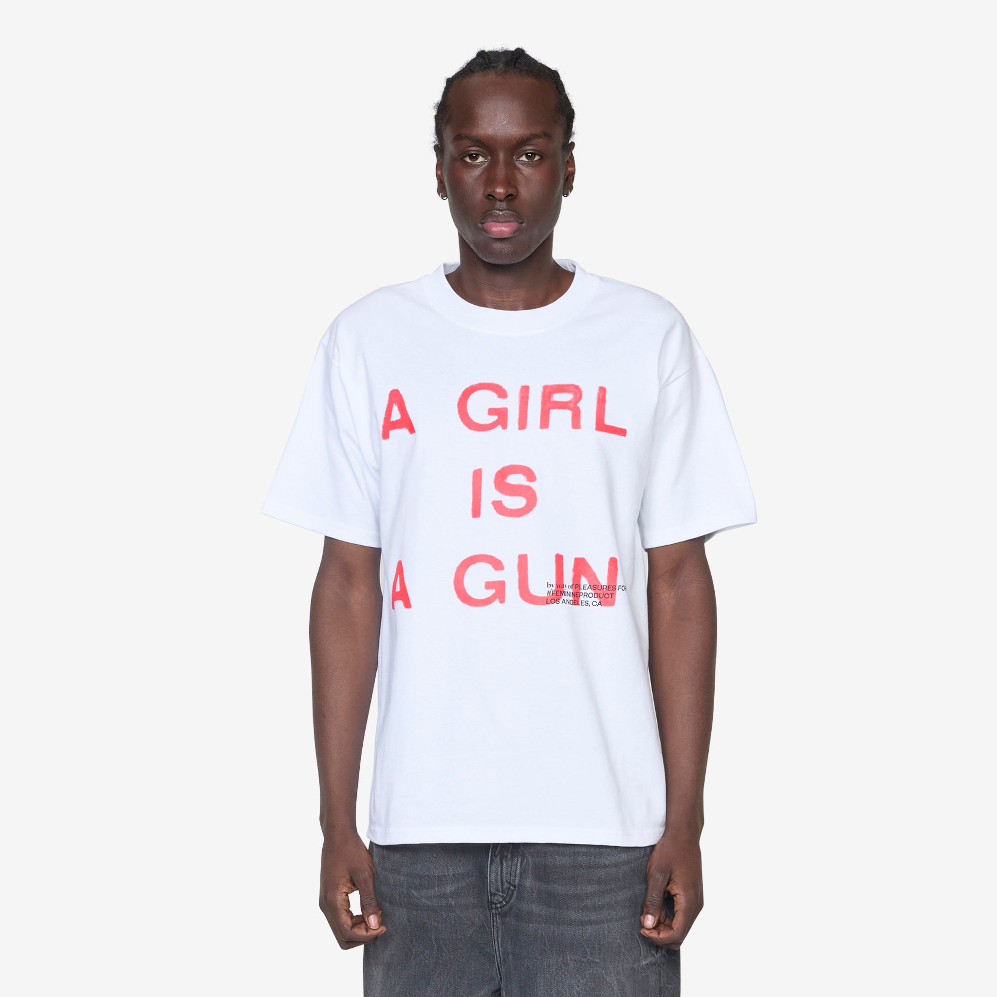 Girl Is A Gun White Graphic T-Shirt - Trendy Women's Tee for Casual Wear, Street Style & Everyday Outfits
