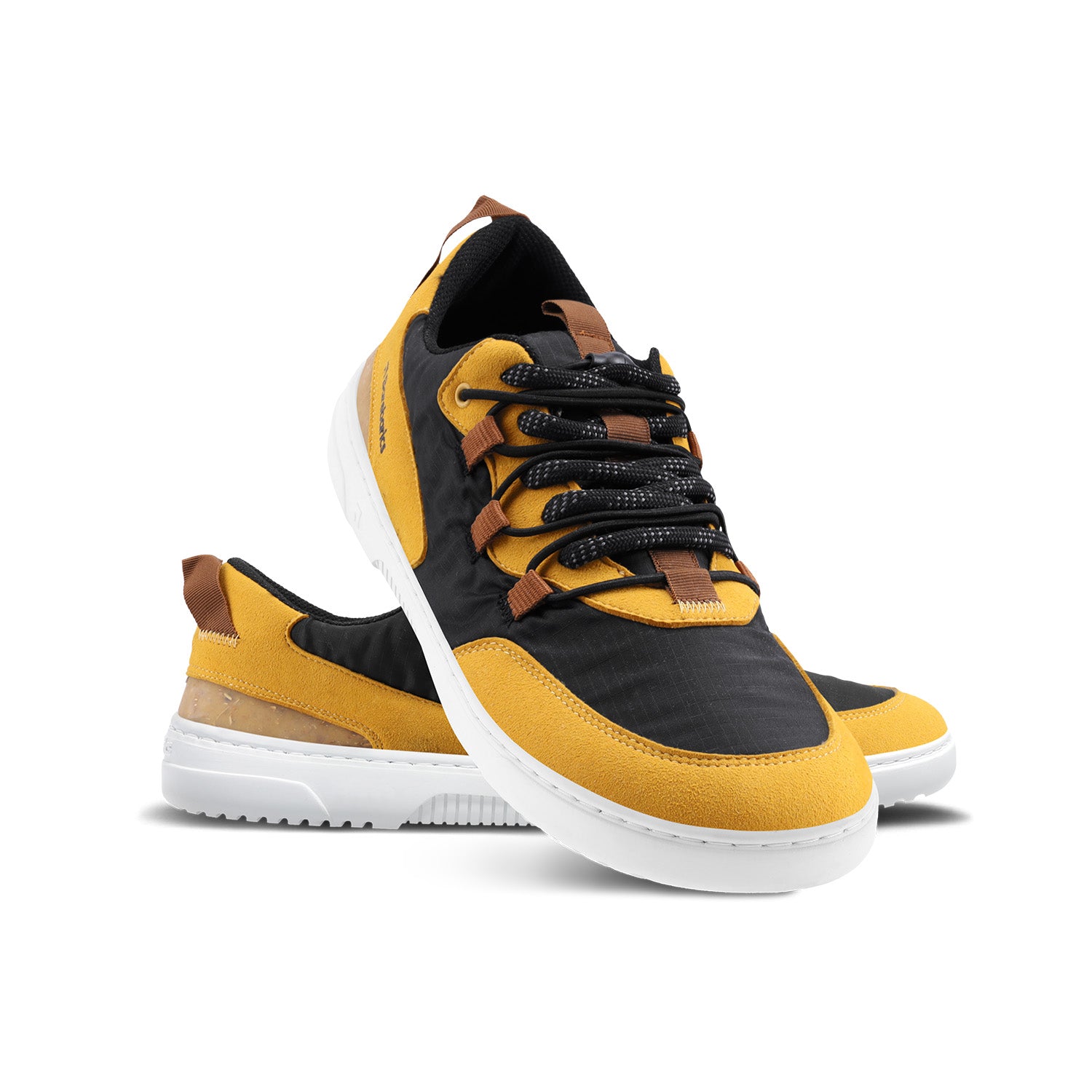 Barebarics Revive Barefoot Sneakers for Women - Golden Yellow & Black | Minimalist Running Shoes for Trail, Gym & Everyday Comfort