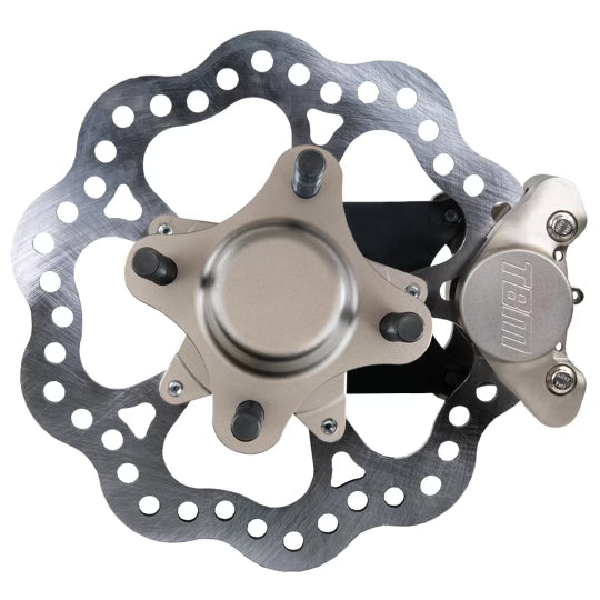Mustang Fox Body Lightweight Front Drag Brakes 4 Lug with New Aluminum Hub & F1 Caliper - High Performance Racing Brake Kit for Drag Racing & Street Performance (Part# 001 0324 1)