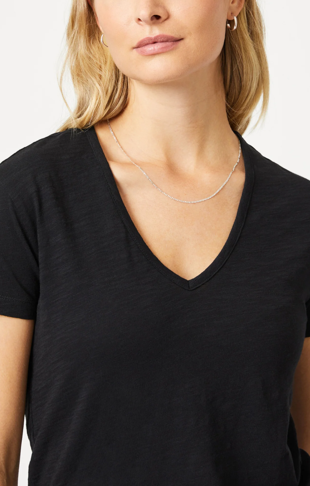 Soft V-Neck Jersey T-Shirt for Women - Comfortable Stretch Cotton Tee - Perfect for Casual Wear, Layering & Everyday Outfits
