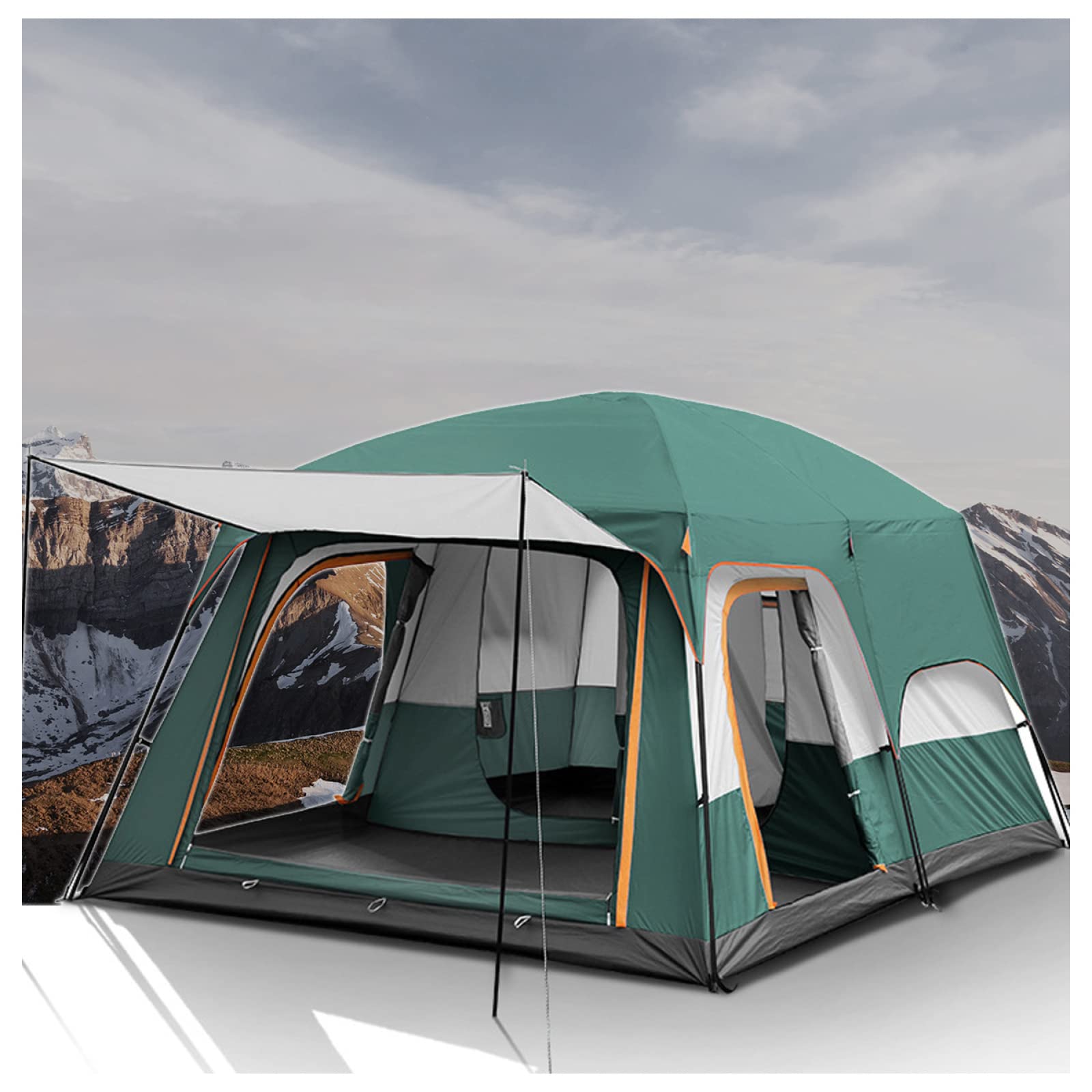 FLBT Blackout Camping Tent - Waterproof & Bug-Proof Instant Dome Tent for 5-8 People, Lightweight & Durable Frame Tent for Family Camping, Hiking, Beach & Outdoor Parties | Perfect for Summer Festivals & Backyard Gatherings
